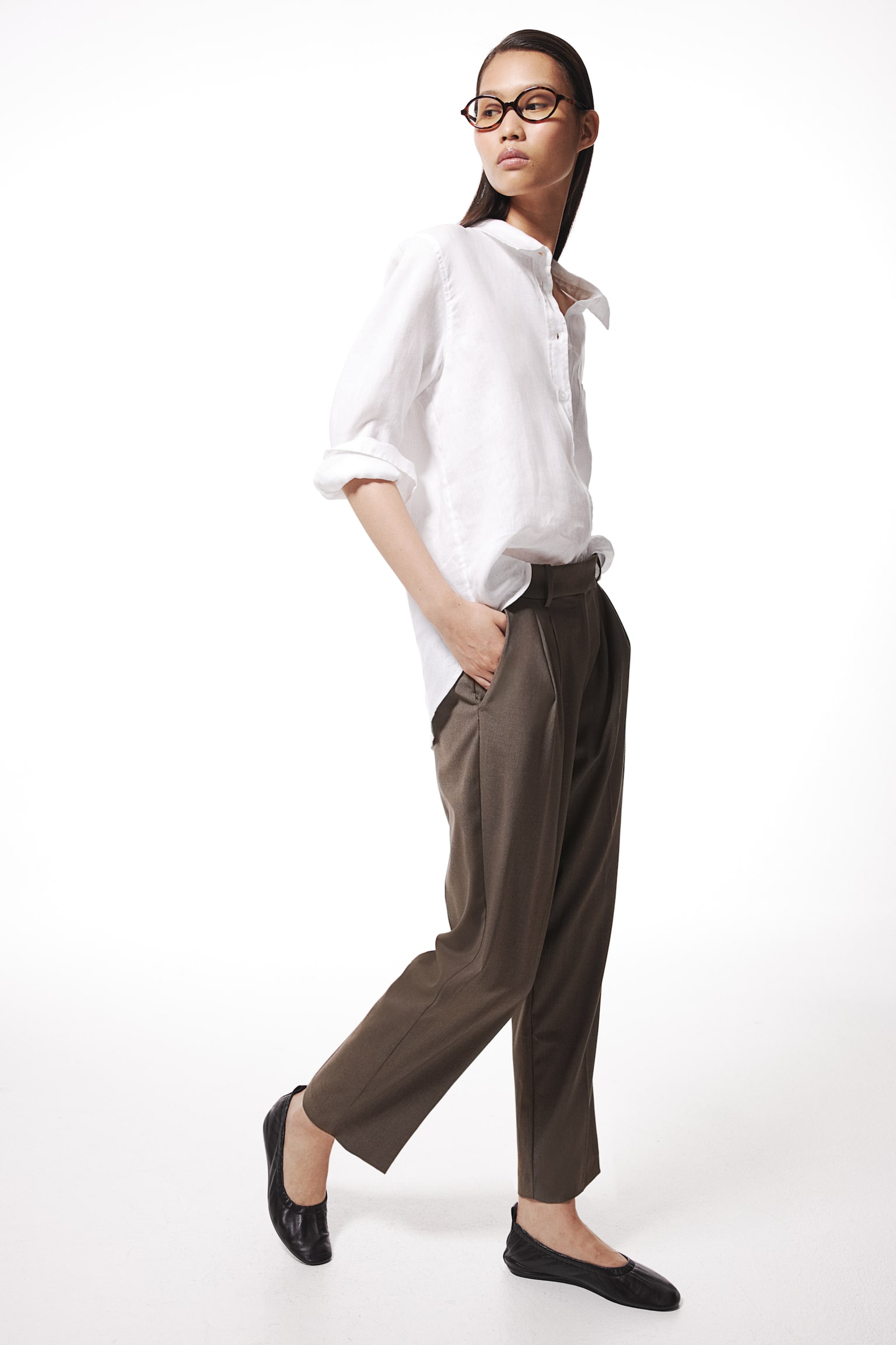 Ankle-length trousers - Brown/Black/Pale beige/Grey marl/Black/Light greige/Pink/Beige/Light purple - 4