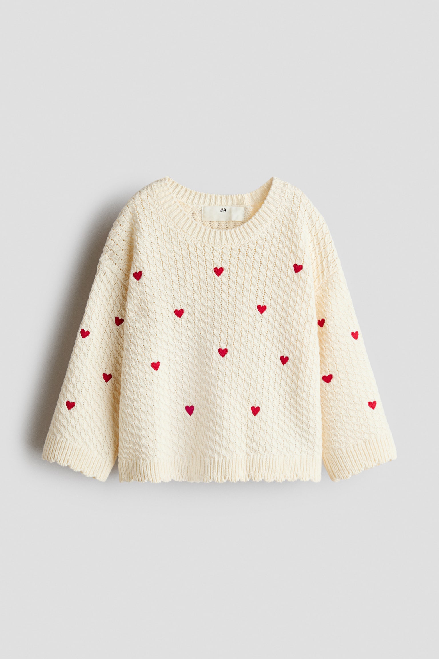 Textured-knit jumper - Cream/Hearts/Blue/Striped/Red/Striped - 2
