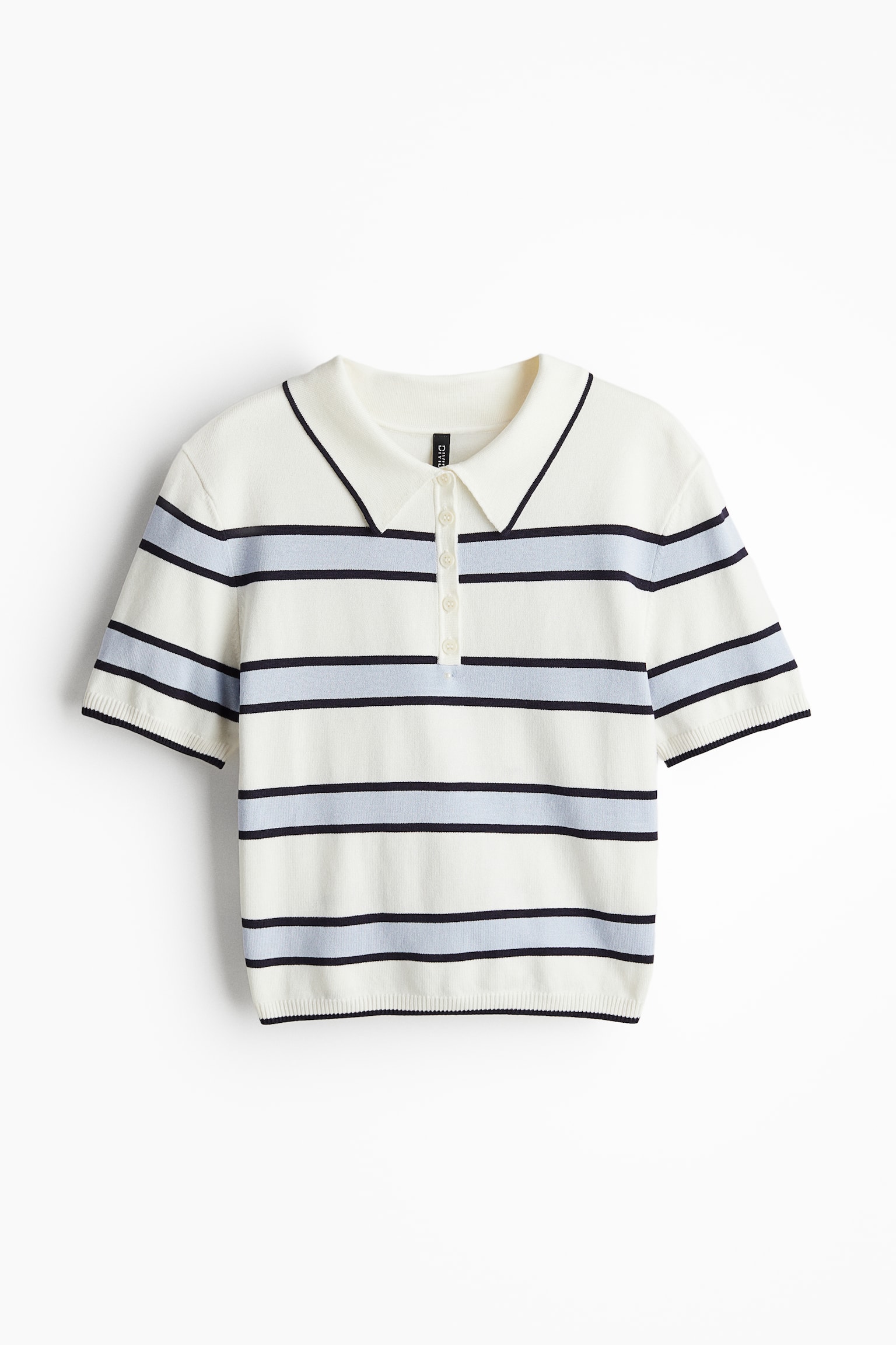 Fine-knit polo shirt - Light blue/Striped/Cream/Grey marl/Navy blue/Light pink/Light blue/Light purple/Striped - 2