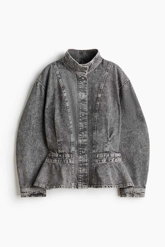 Denim Peplum Shirt - Denim gray - 1