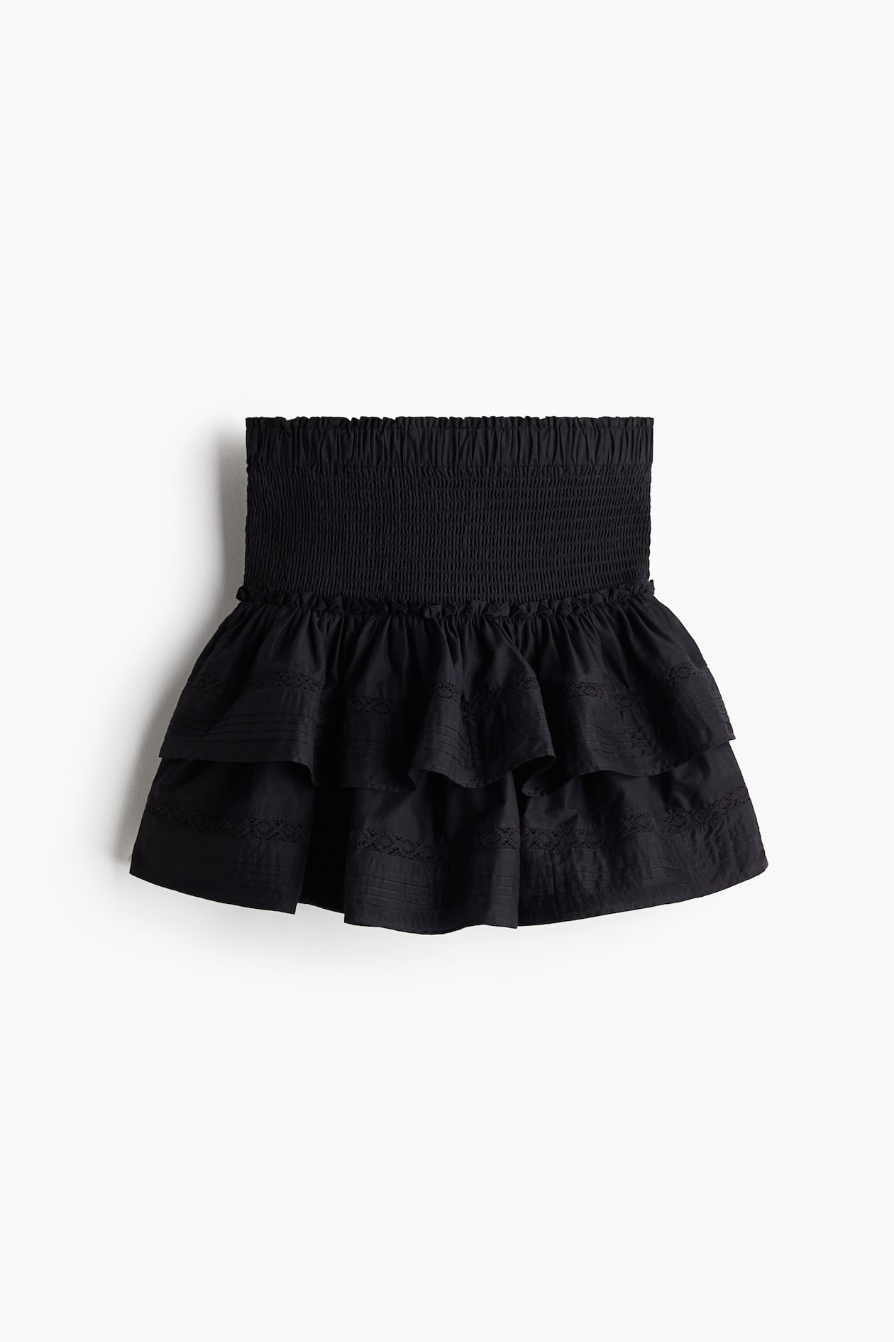 Jupe à étages avec dentelle - Blanc - FEMME | H&M FR