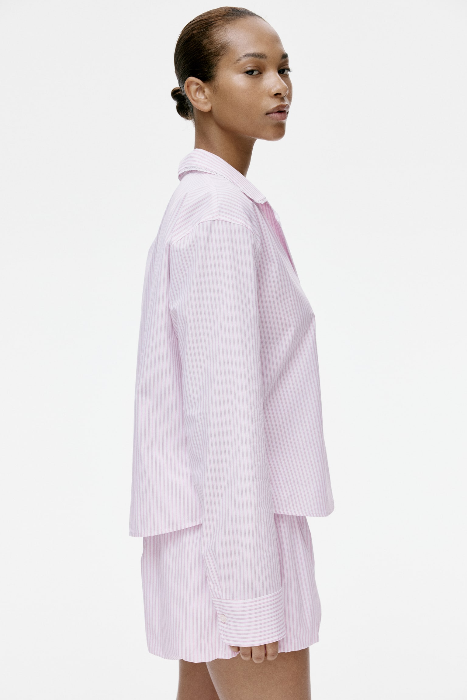 Katoenen pyjama - Lichtroze/gestreept - 7