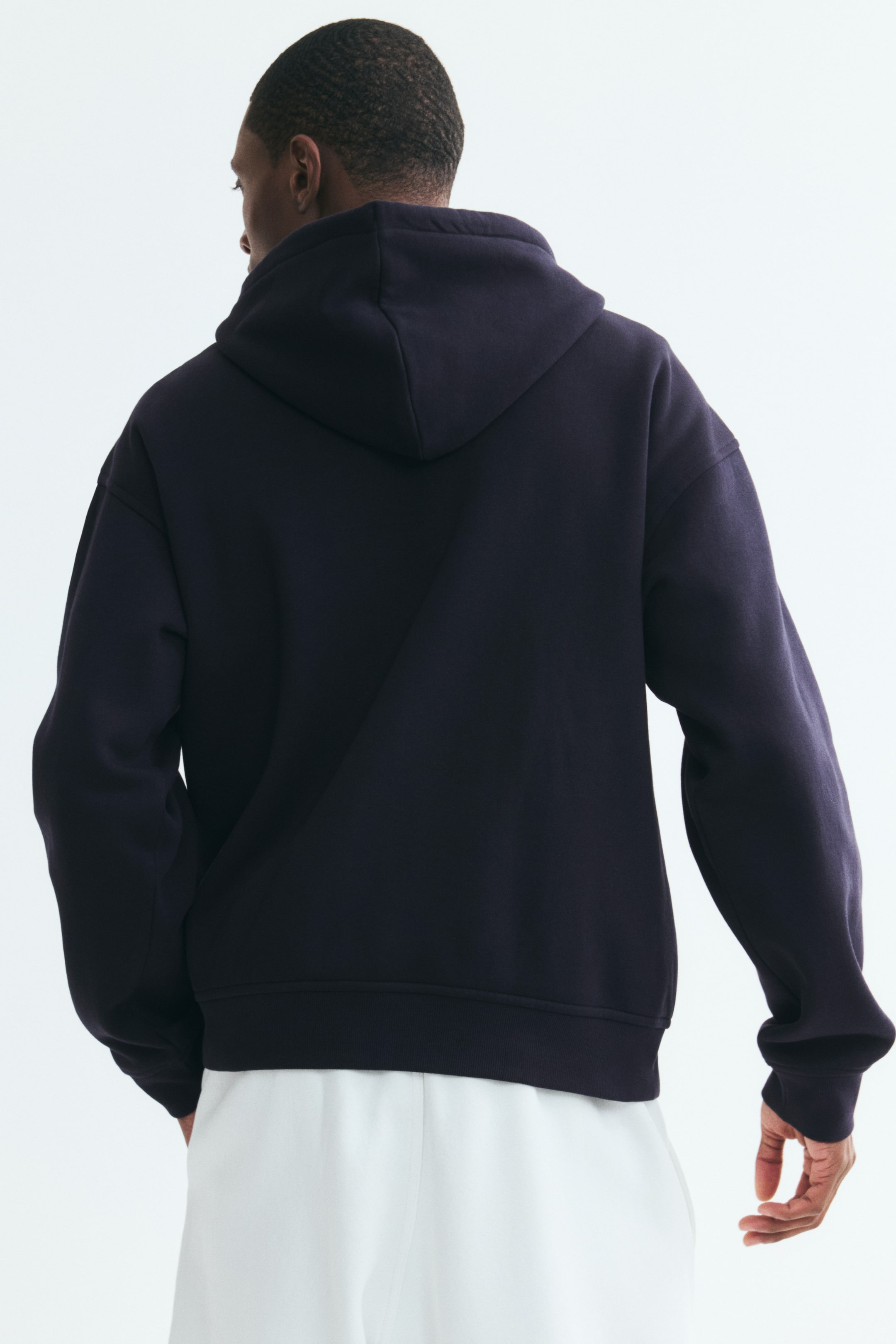Veste à fermeture éclair ample capuche