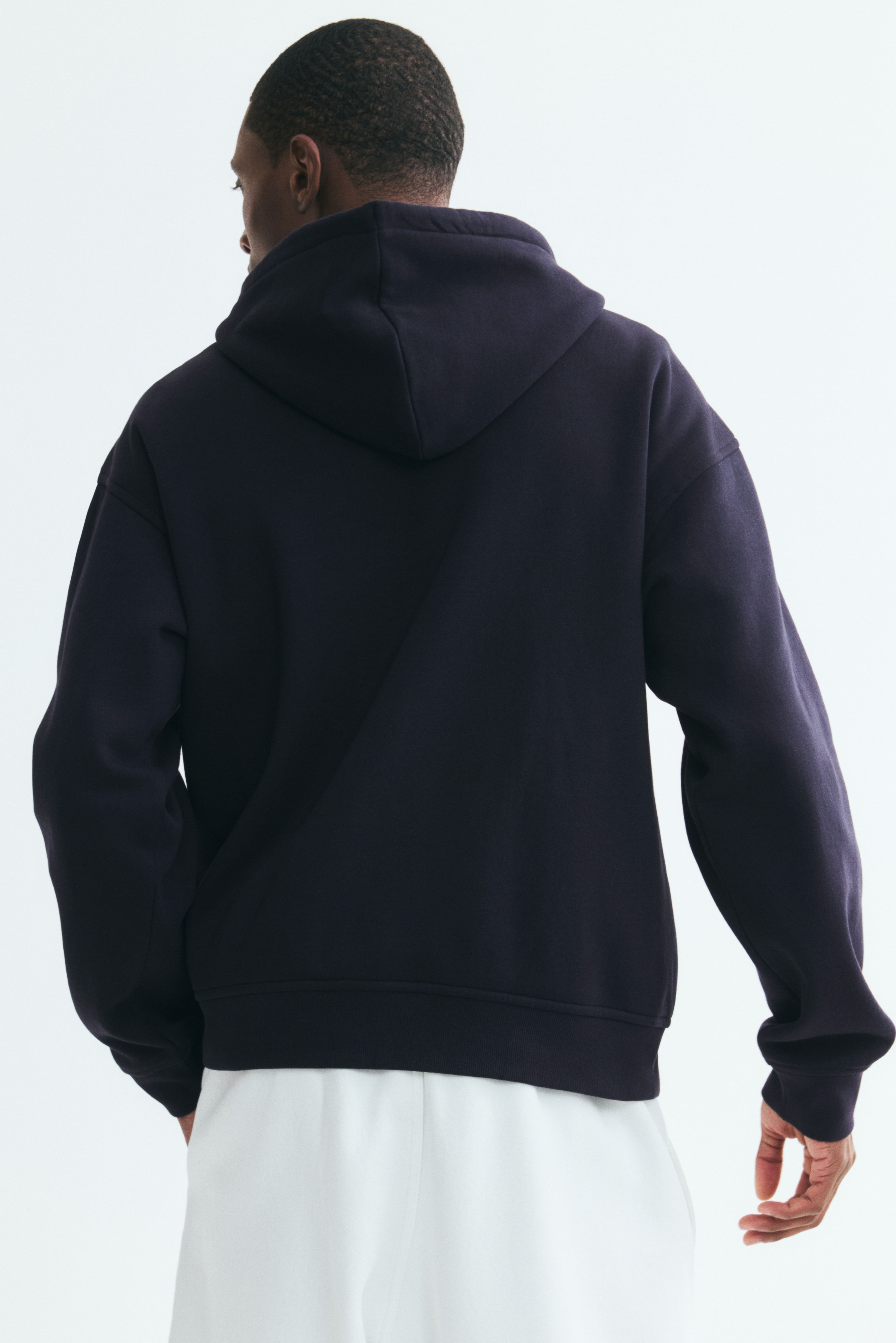 Veste à fermeture éclair ample capuche