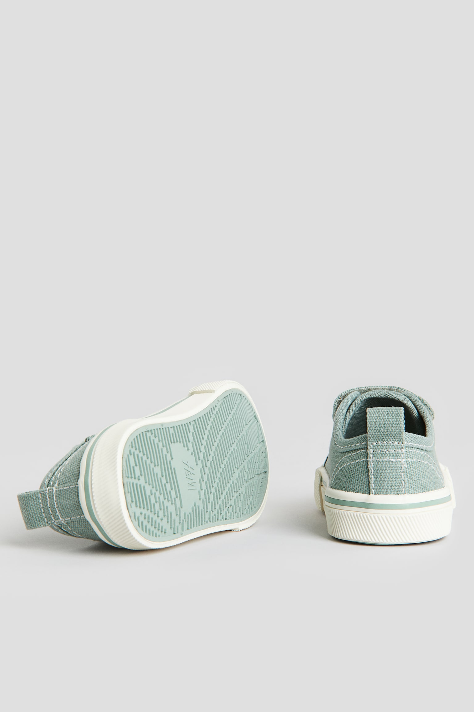 Canvas Sneakers - Dusty green/White/Navy blue - 4