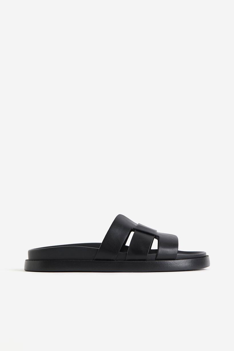 h&m quilted slides