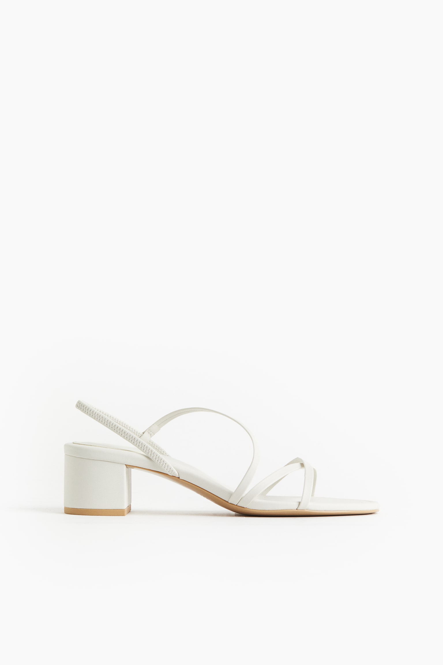 Block-heeled Sandals - White/Black - 5