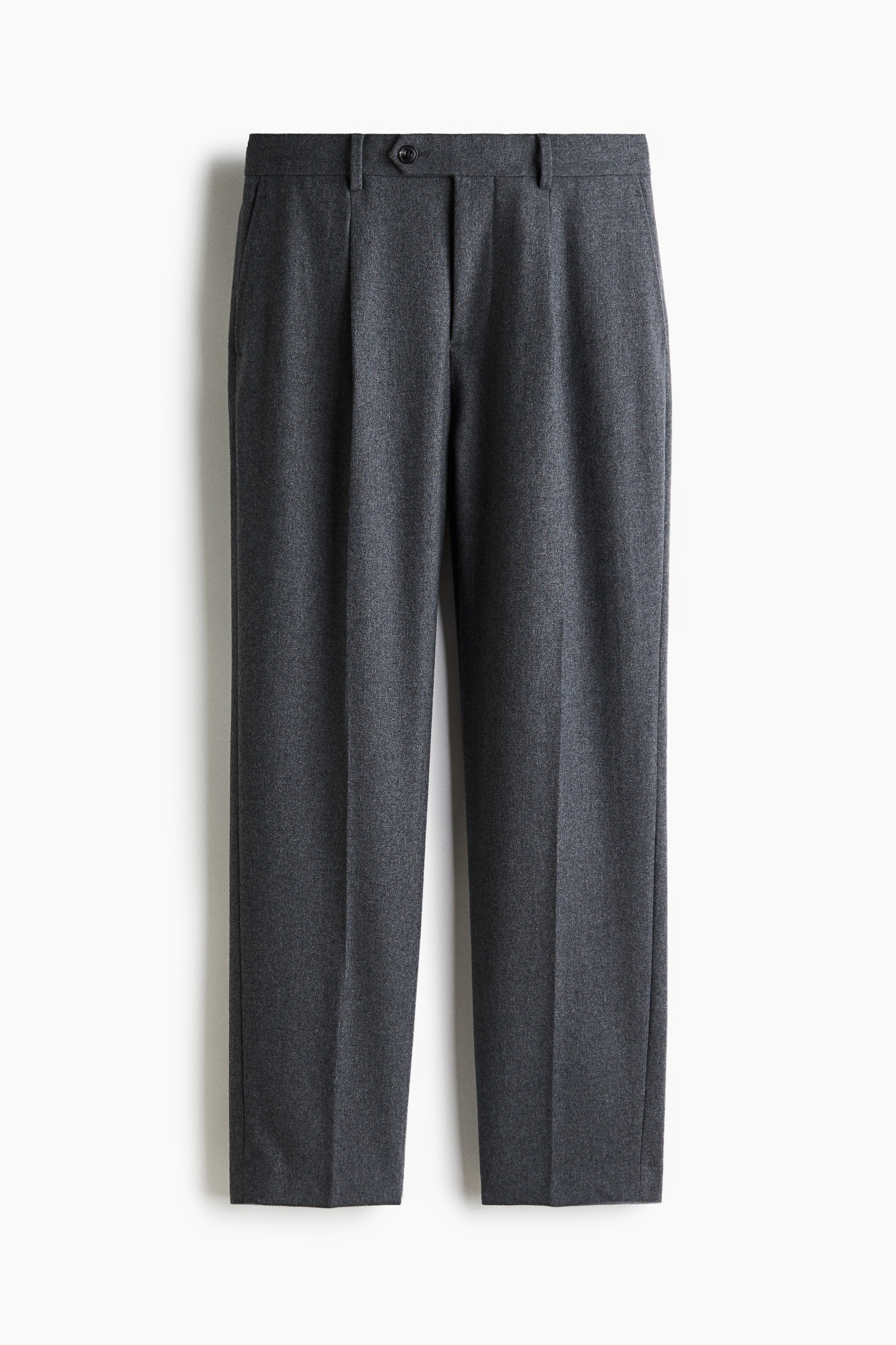 Regular Fit Wool Blend Suit Pants - Dark grey