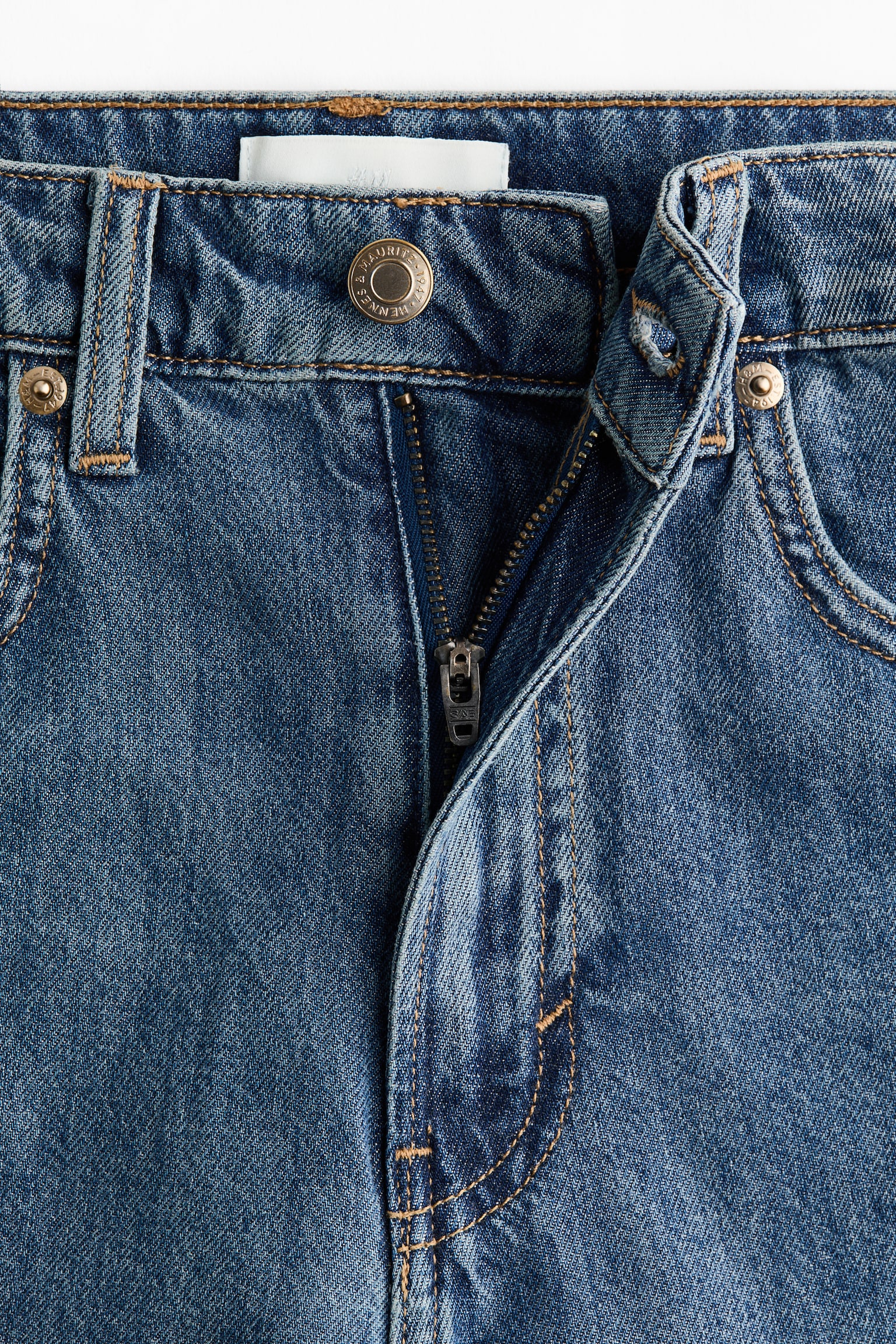 Wide High Waist Jeans - Denim blue/Dark denim blue/Denim blue - 8