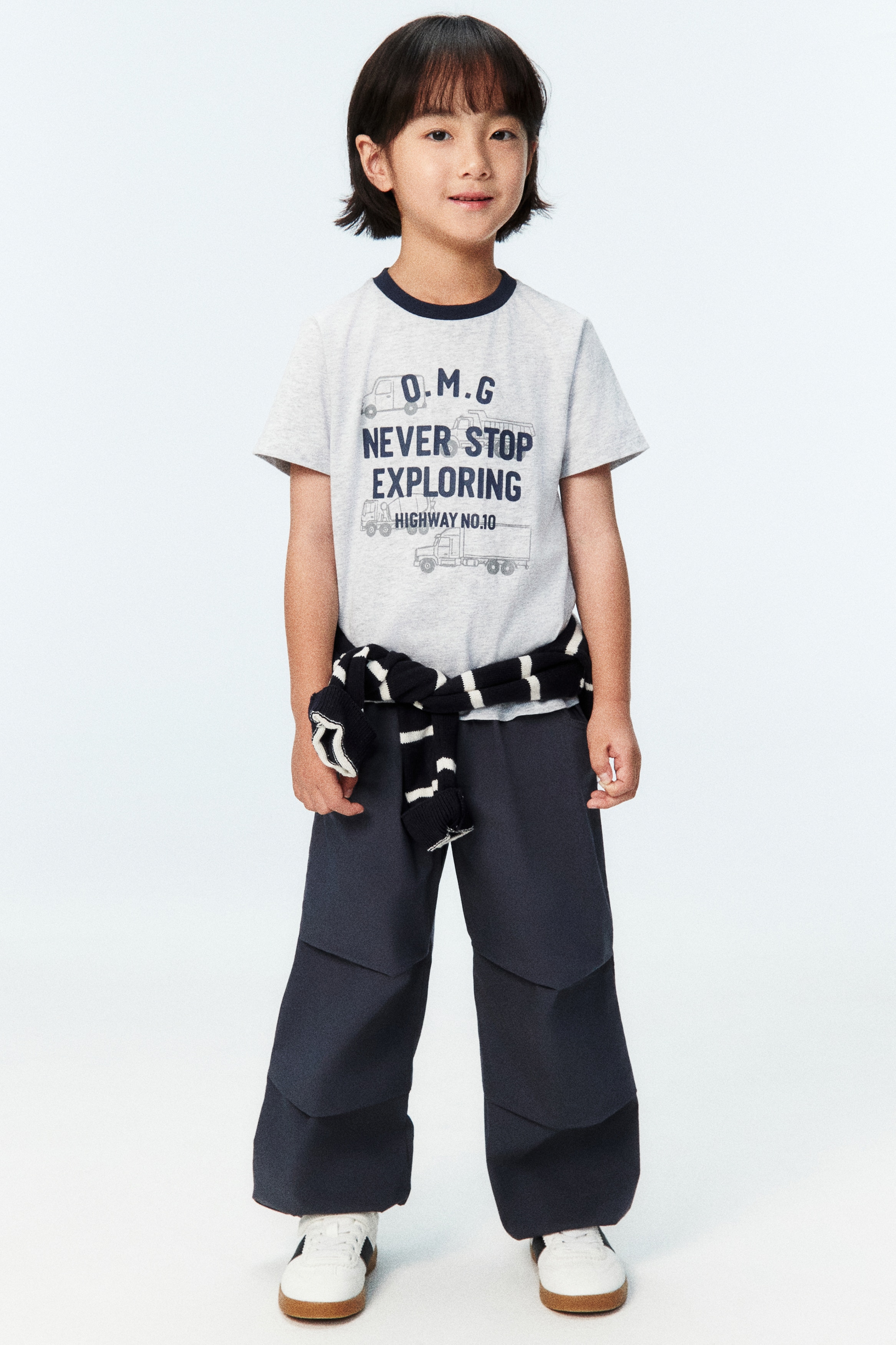 Áo thun bằng cotton in hình dáng rộng - Màu xám đốm/Xe cộ/Màu đen/Xe cộ/Màu tím lilac khói/Energy