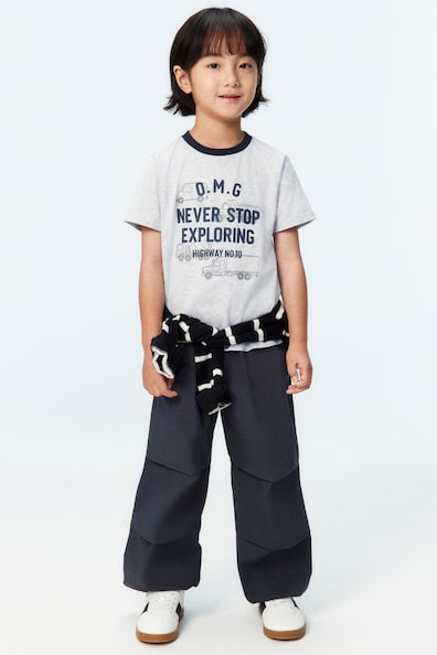 ルーズフィット プリントコットンTシャツ