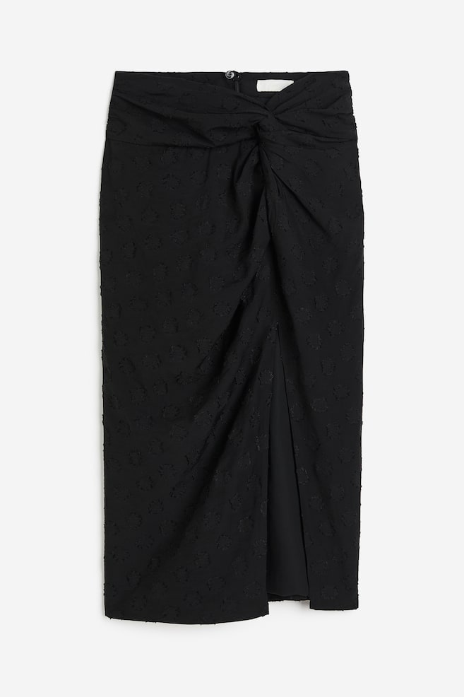 Knot-detail skirt - Black/Light beige/Seashells/Red - 2