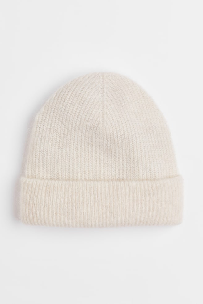 Ribbed wool-blend hat - White/Black/Light beige - 1