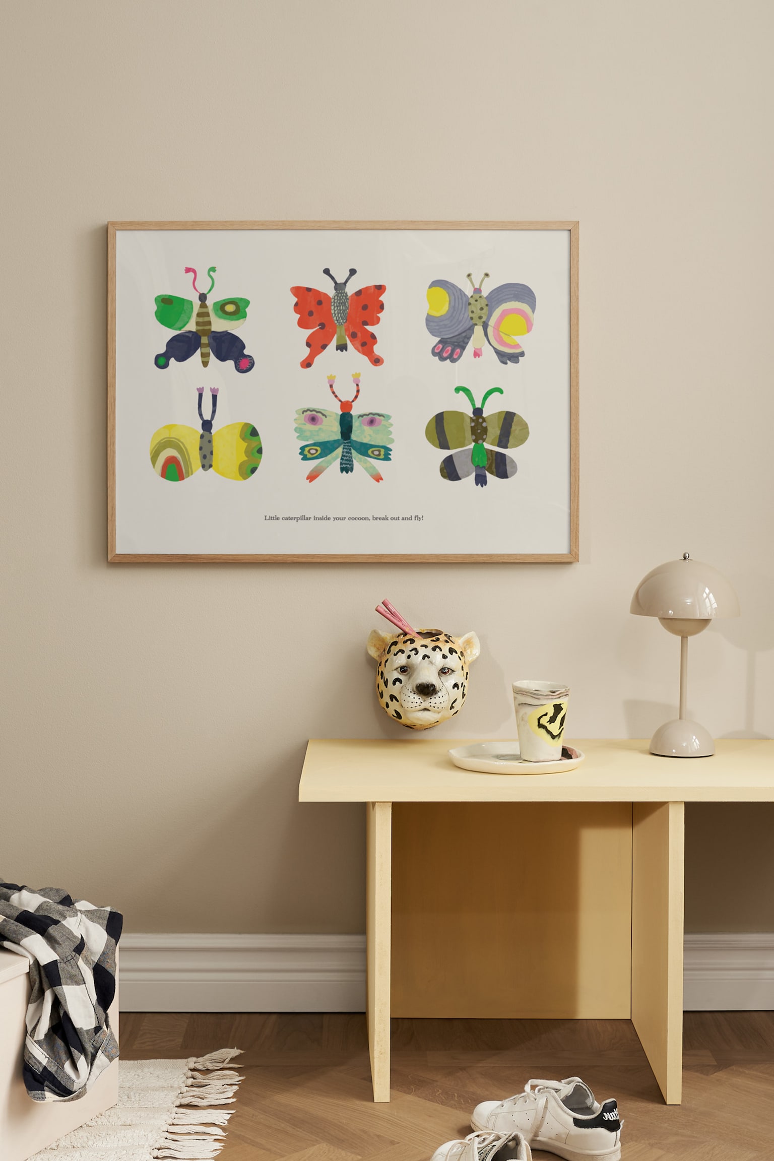 Little Butterflies Poster - Beige - 2