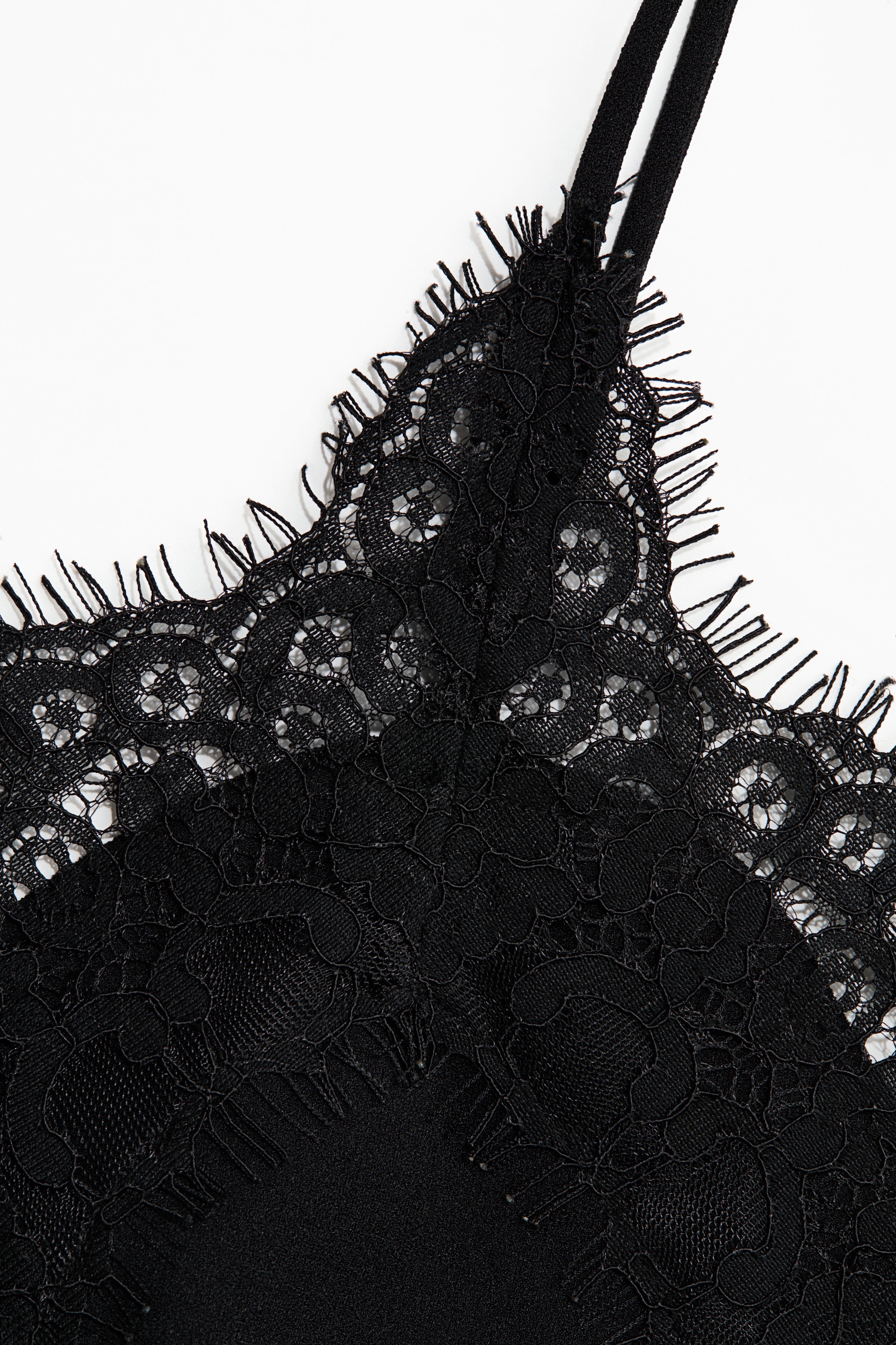 Lace-trimmed strappy top