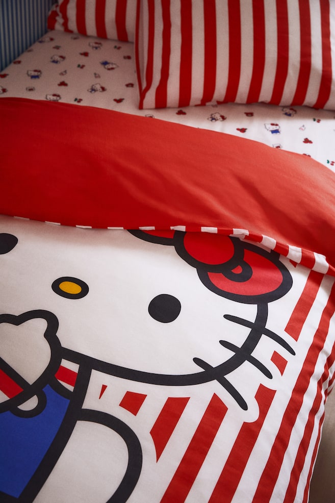 Bettwäsche für Einzelbetten mit Aufdruck - Rot/Hello Kitty - 2
