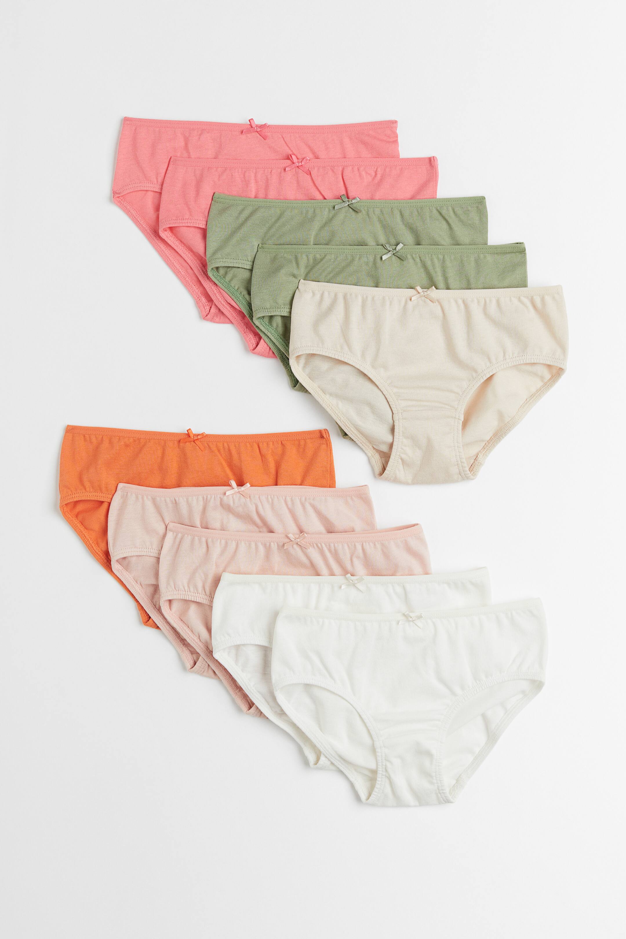 Visa större bild: 10-pack trikåtrosa - Khakigrön/Ljusbeige/Vit - BARN | H&M SE 1
