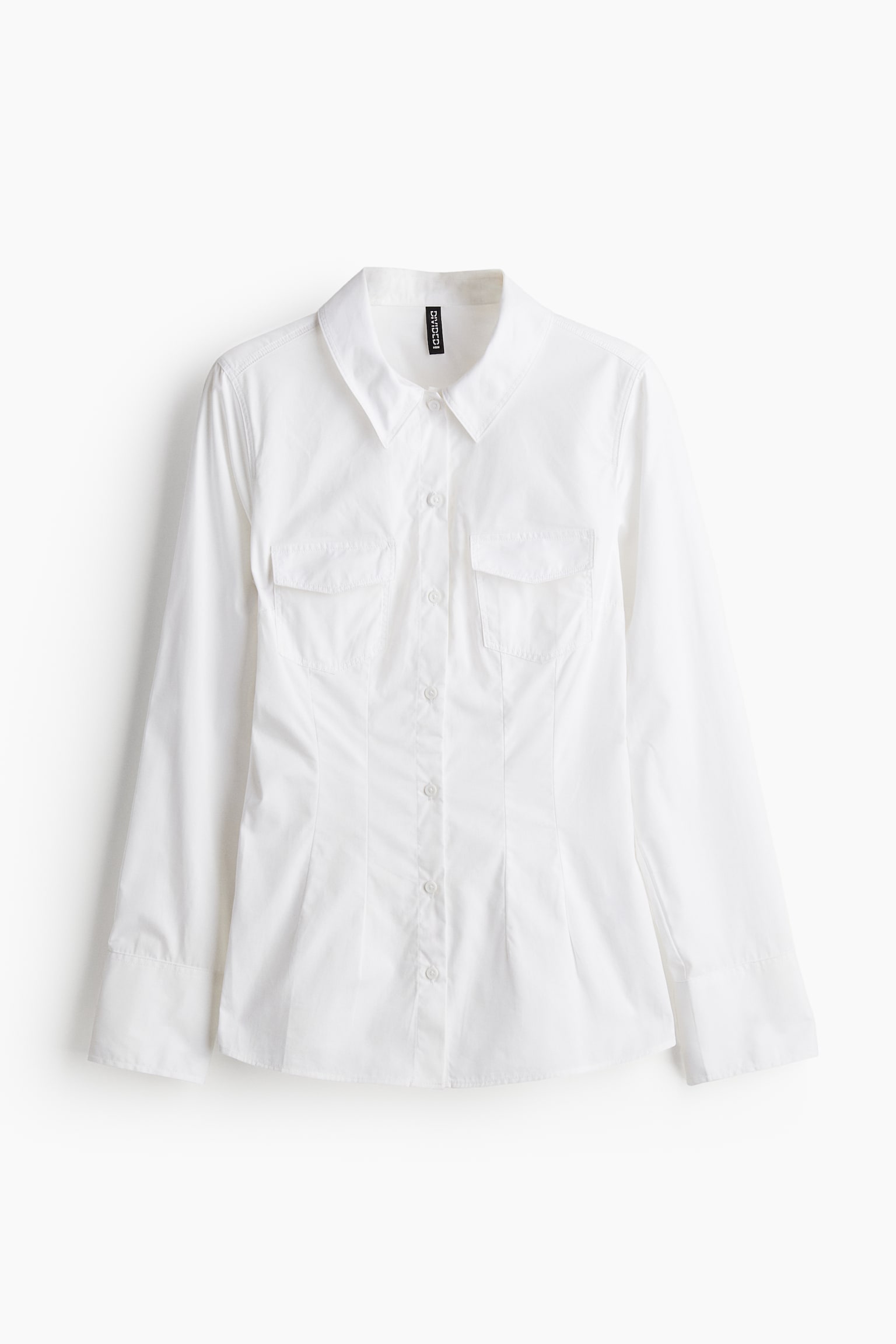 Tapered Waist Cargo Shirt - White - 2