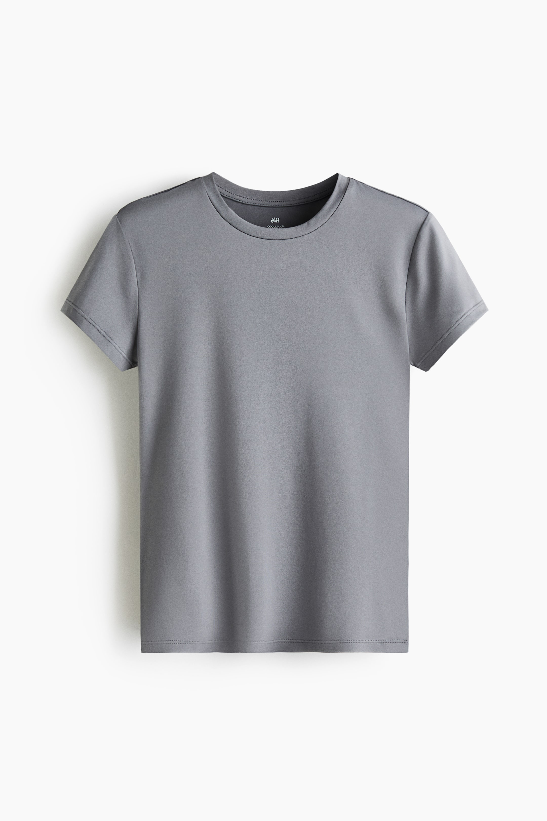 查看大圖: COOLMAX®纖維合身T恤 - 灰色 - Ladies | H&M HK 1