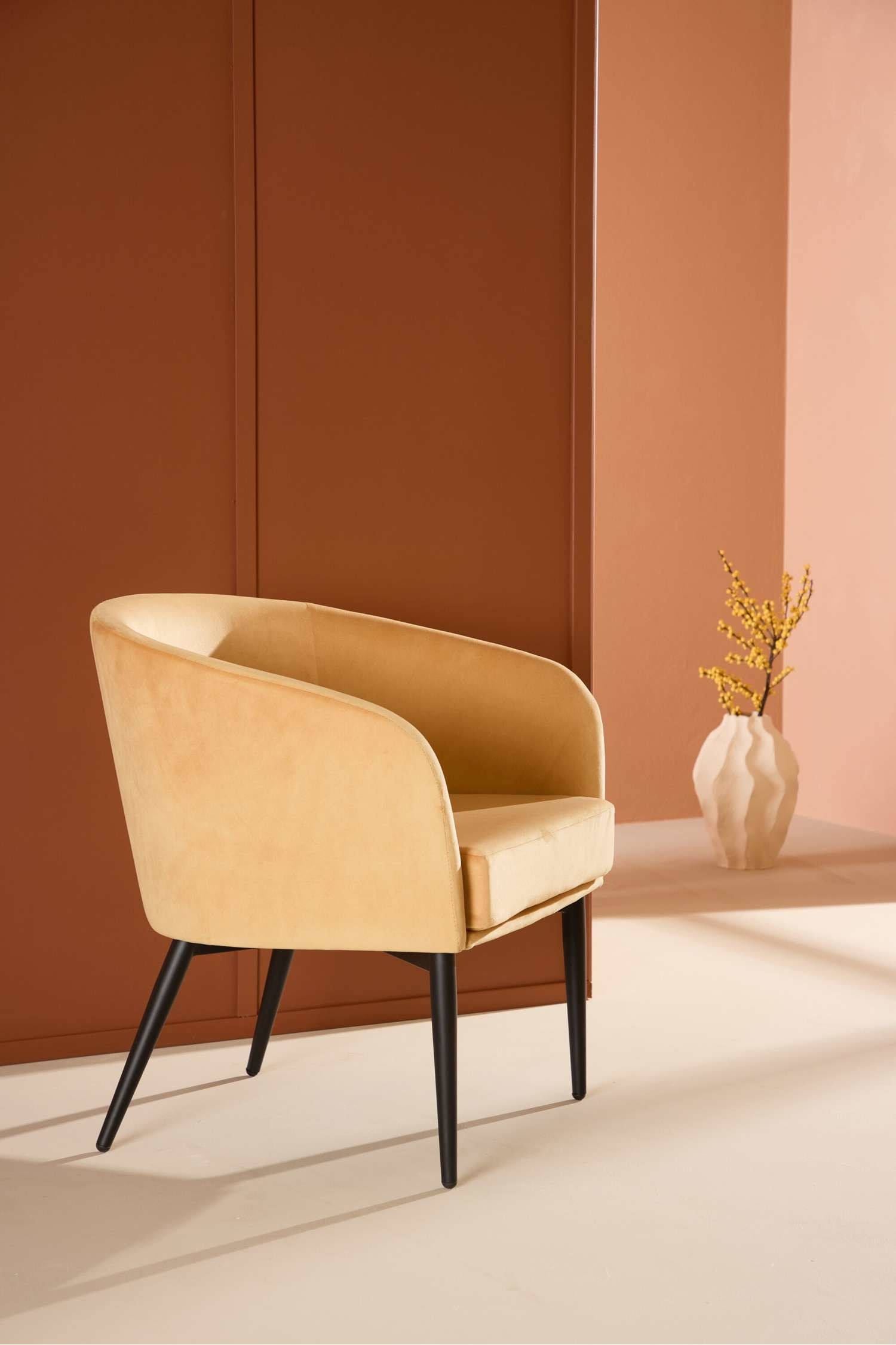 Sillón Fluffy - Terciopelo Poliéster, Amarillo