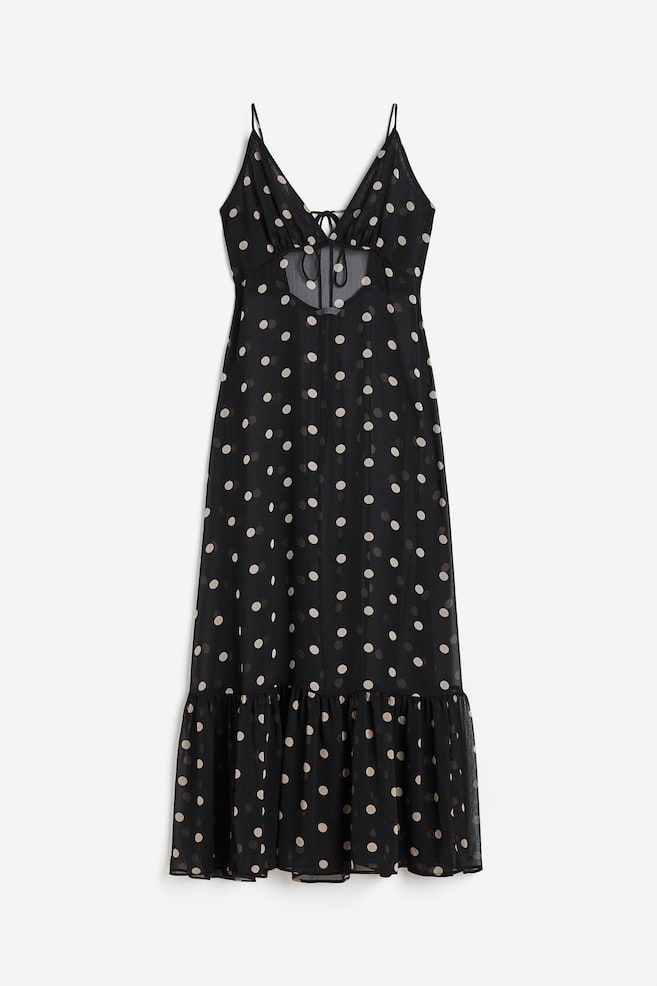 Sheer chiffon dress - Black/Spotted/Black - 2