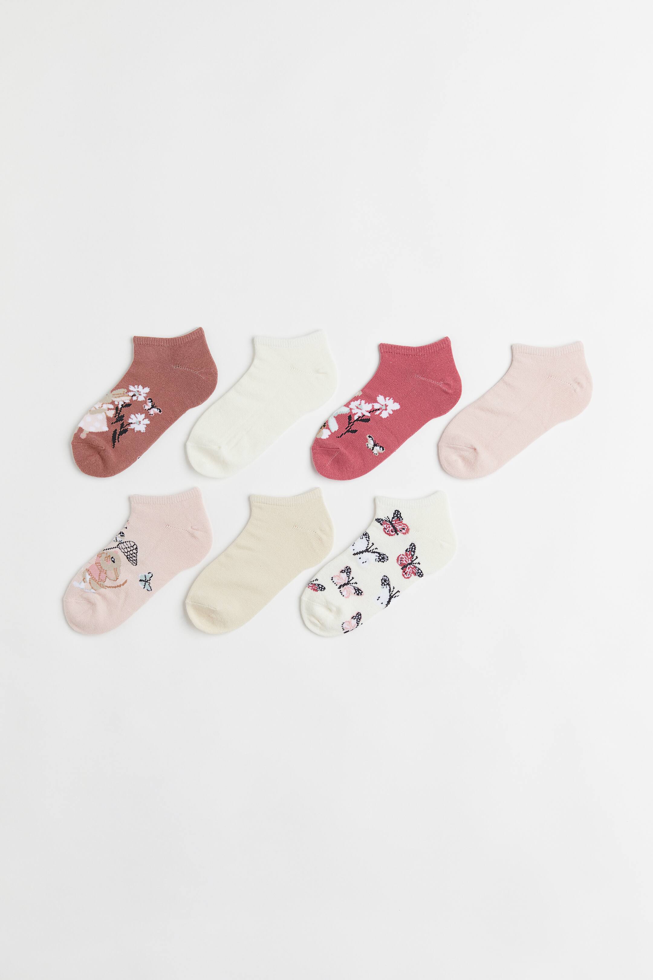 Xem ảnh lớn hơn: Bộ 7 đôi tất thể thao - Hồng nhạt/Động vật dễ thương - Kids | H&M VN 1