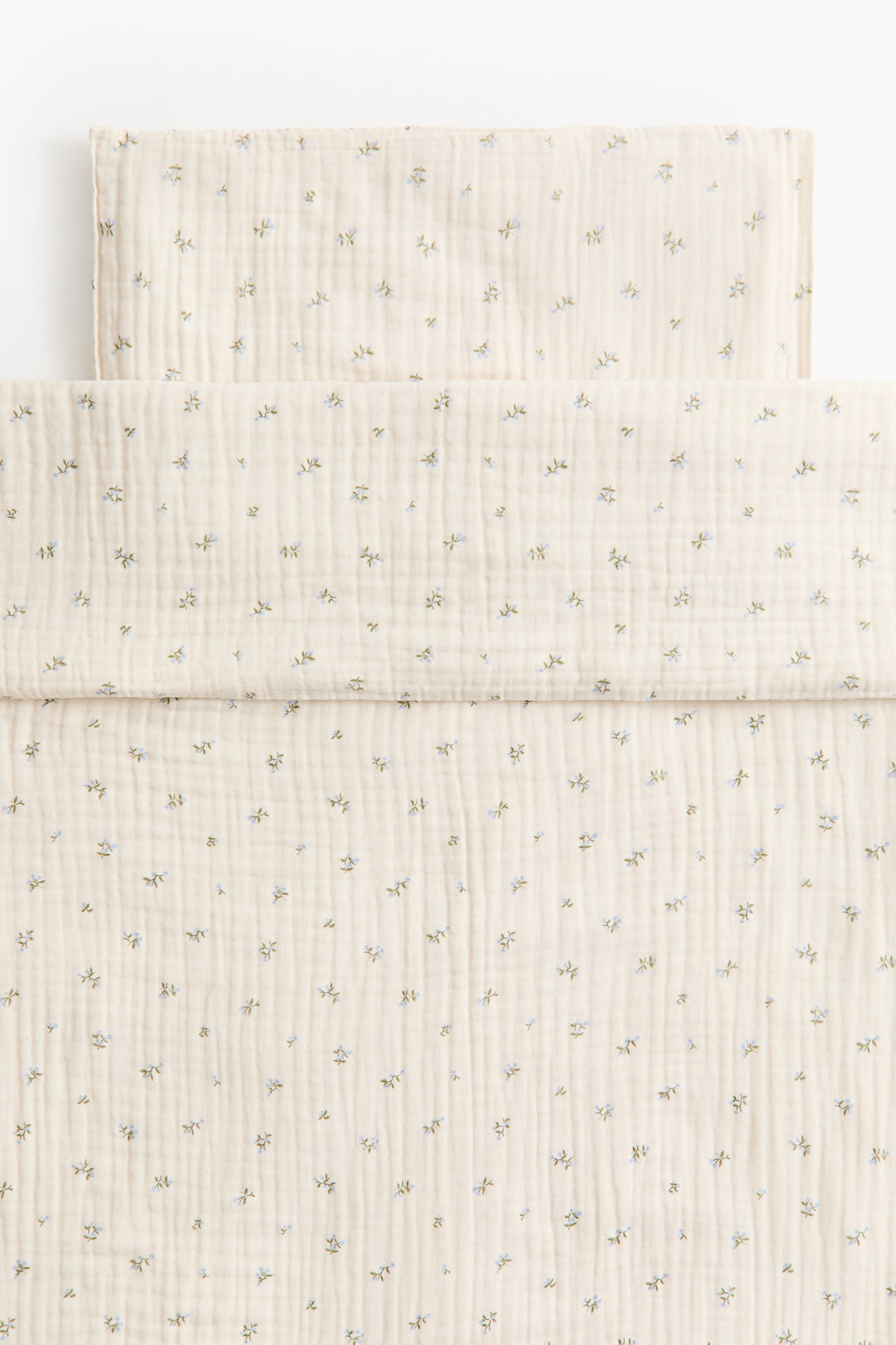 Muslin cot duvet cover set - Cream/Floral/Light mole/Floral/Light pink/Floral/White/Hearts - 1