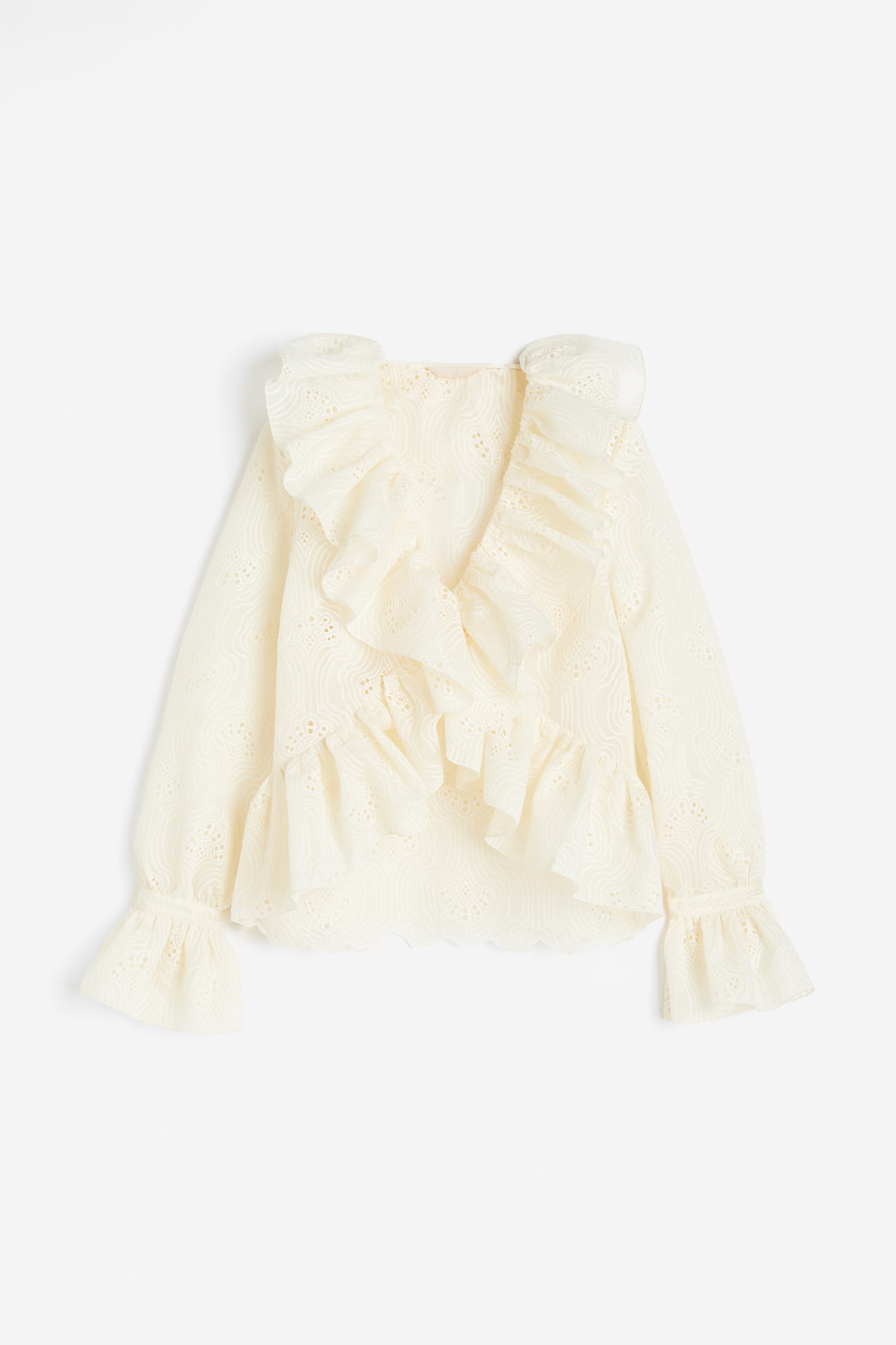 Frill-trimmed blouse - Cream - 1