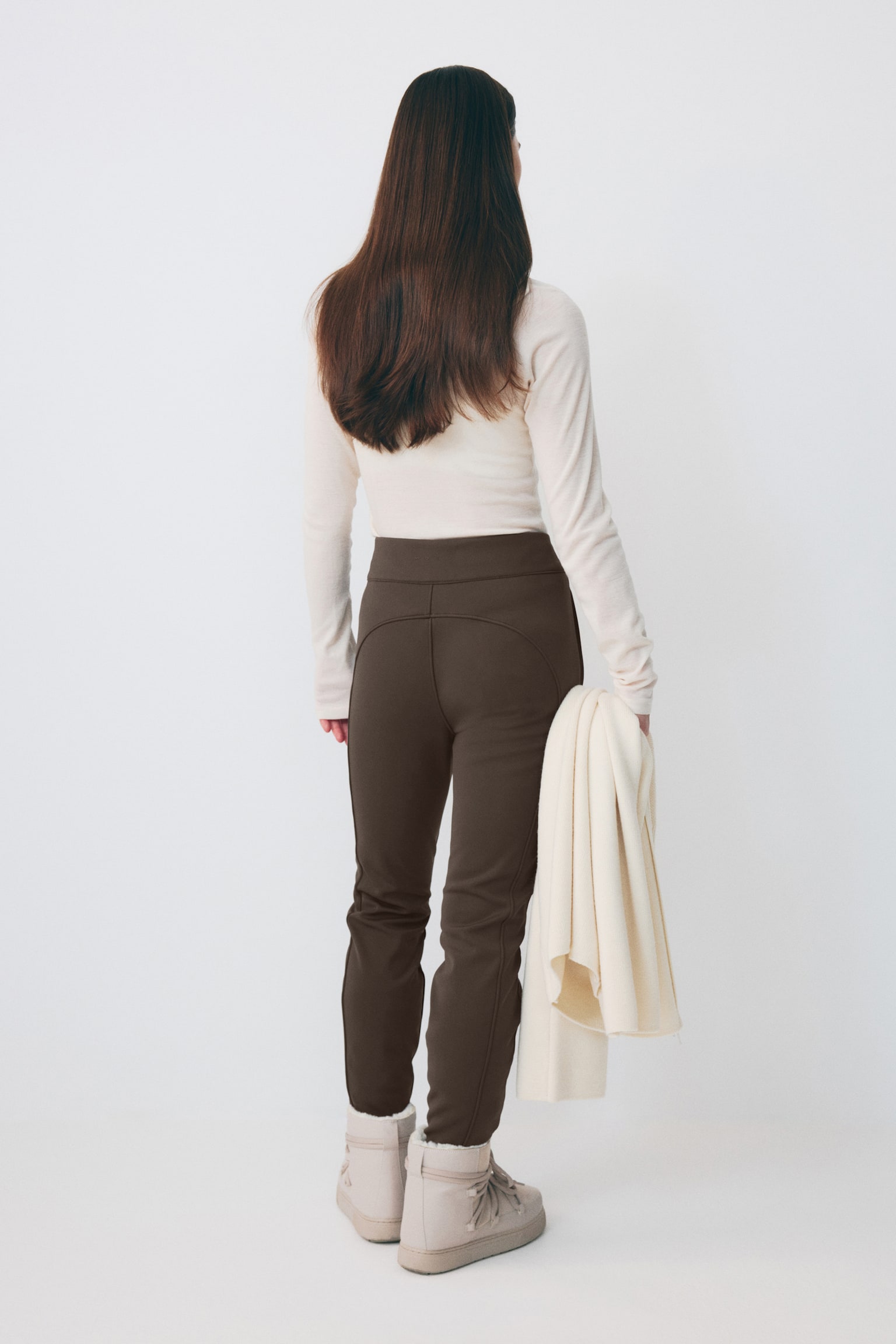 Brushed-inside ski trousers - Coffee - 4