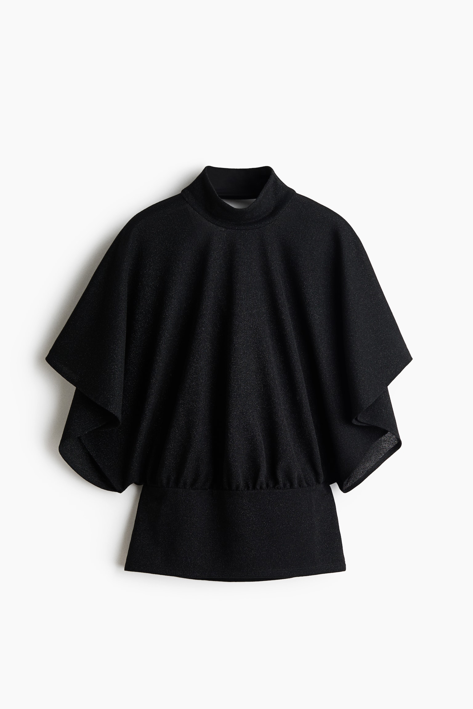 Женский топ H&M Draped Cowl-Back Top, цвет: Чёрный — фото 1