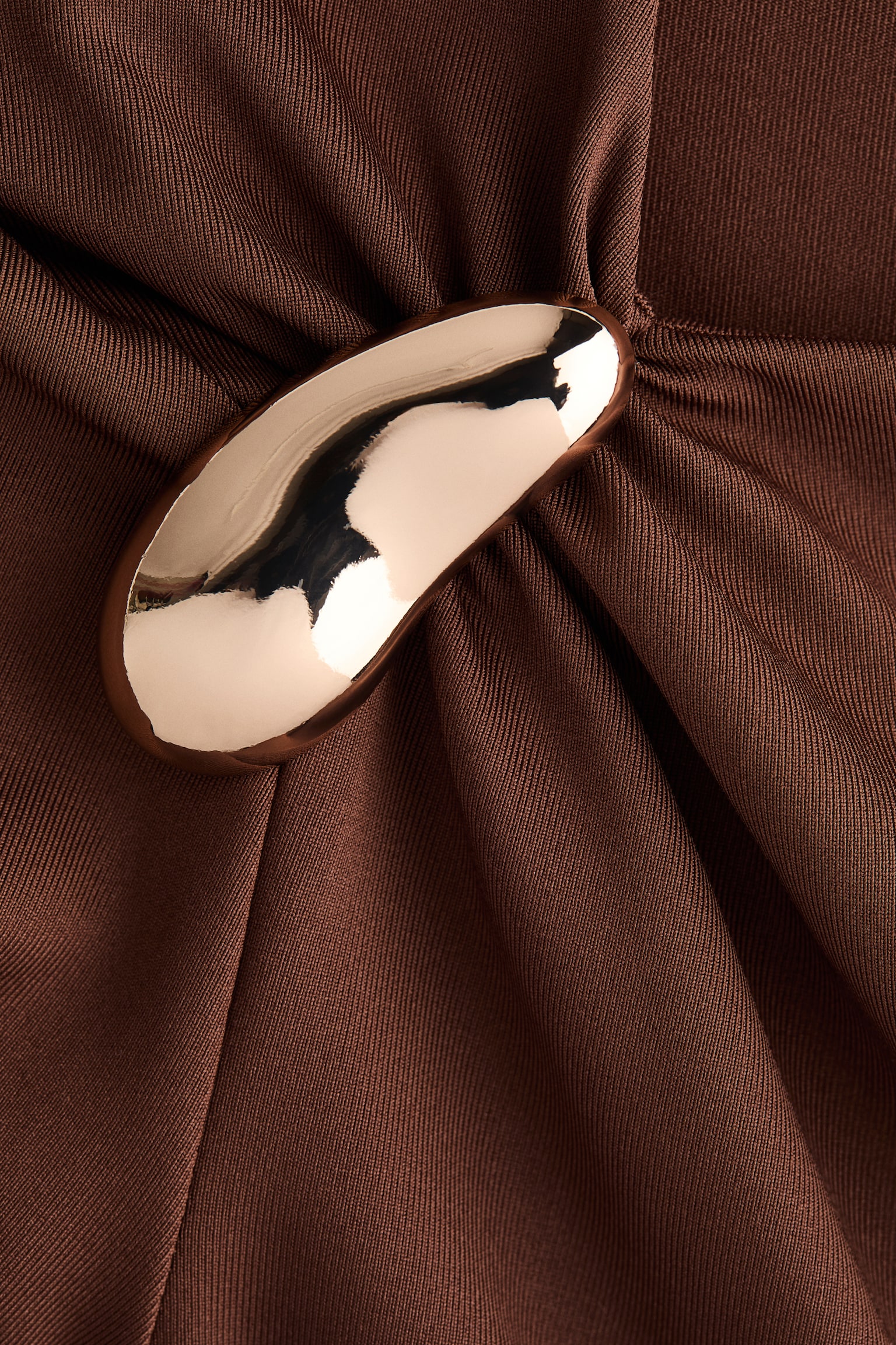 Asymmetric jersey top - Brown/Black/Beige - 5