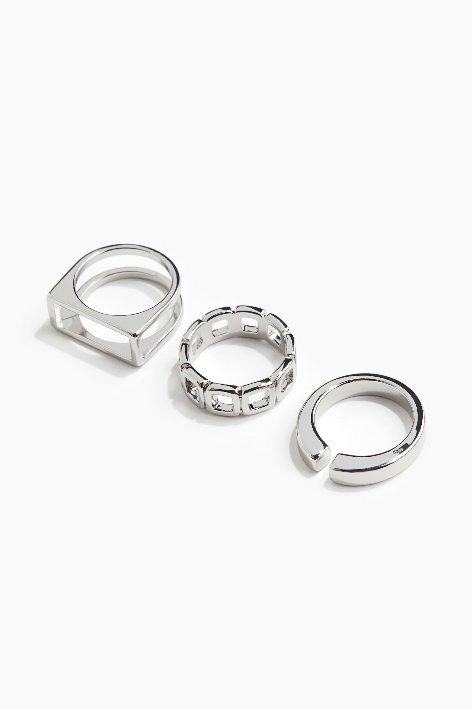 3-pack rings - Silver-coloured - 1