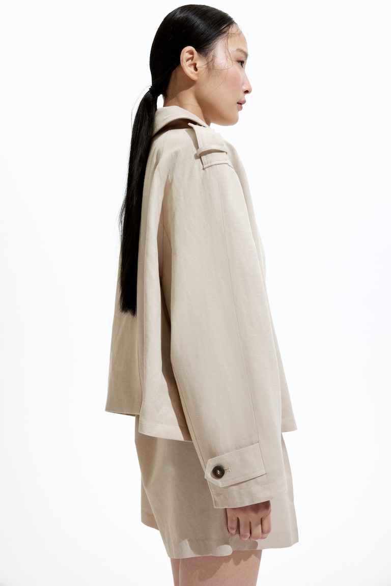 Oversized linen-blend jacket