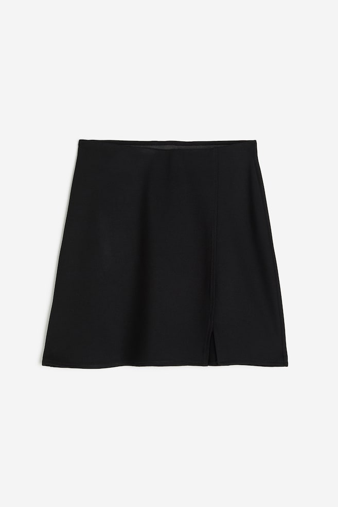 Jersey mini skirt - Black/Black/Checked/Dark grey marl - 2
