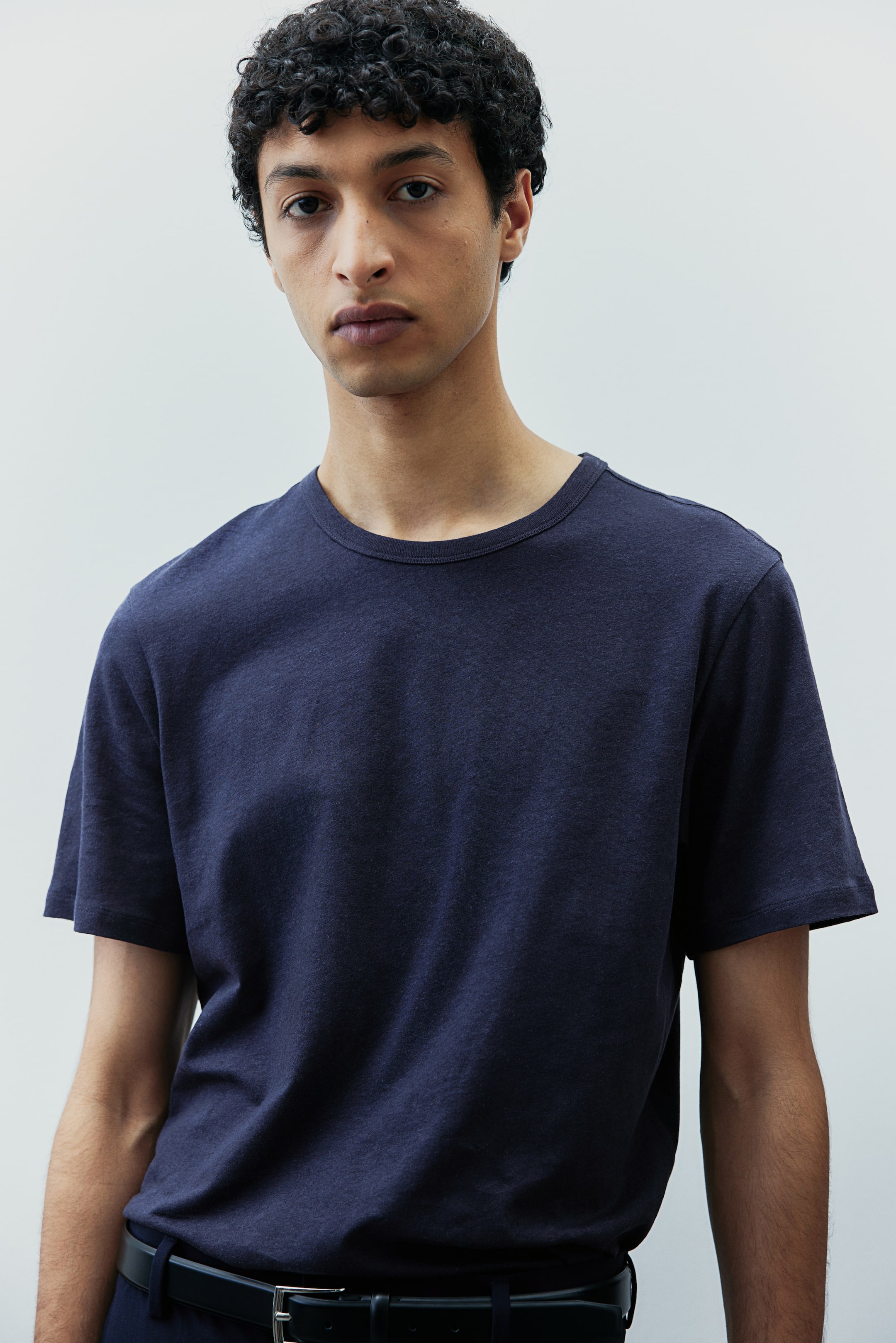 Regular Fit Linen-blend T-shirt