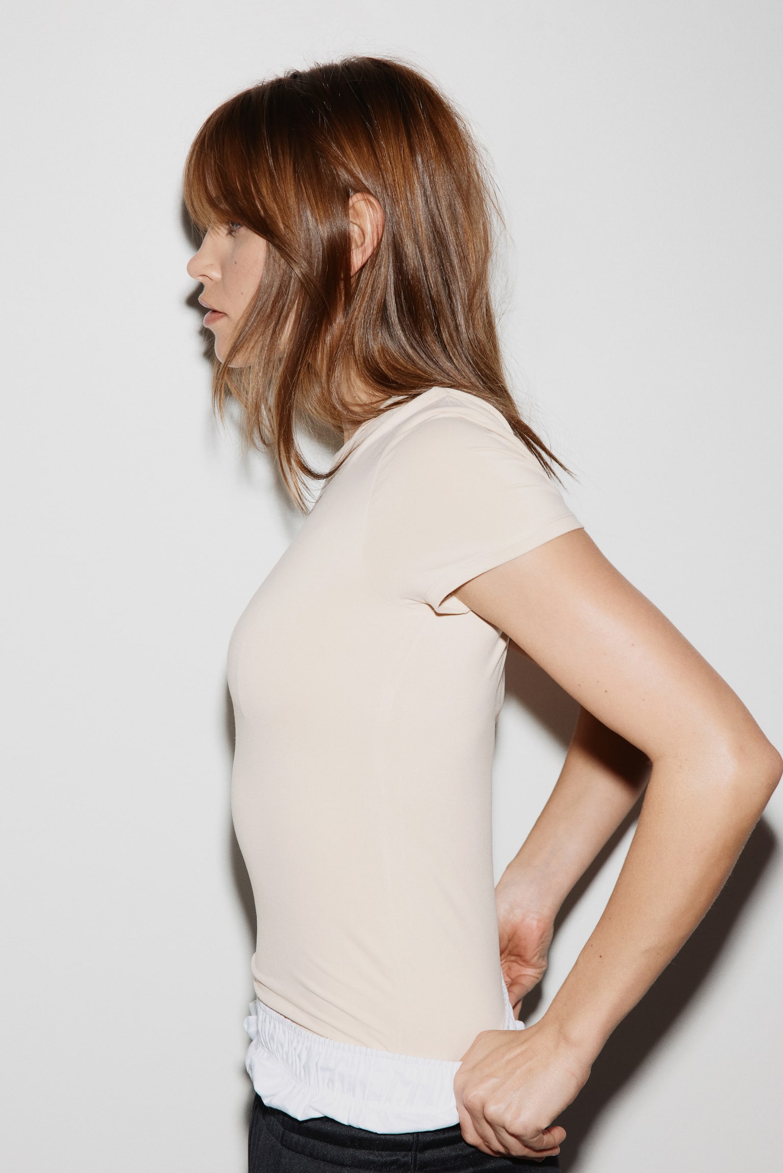 Póló Sculpting Slim Fit - Világosbézs/Fekete/Krémszínű - 6