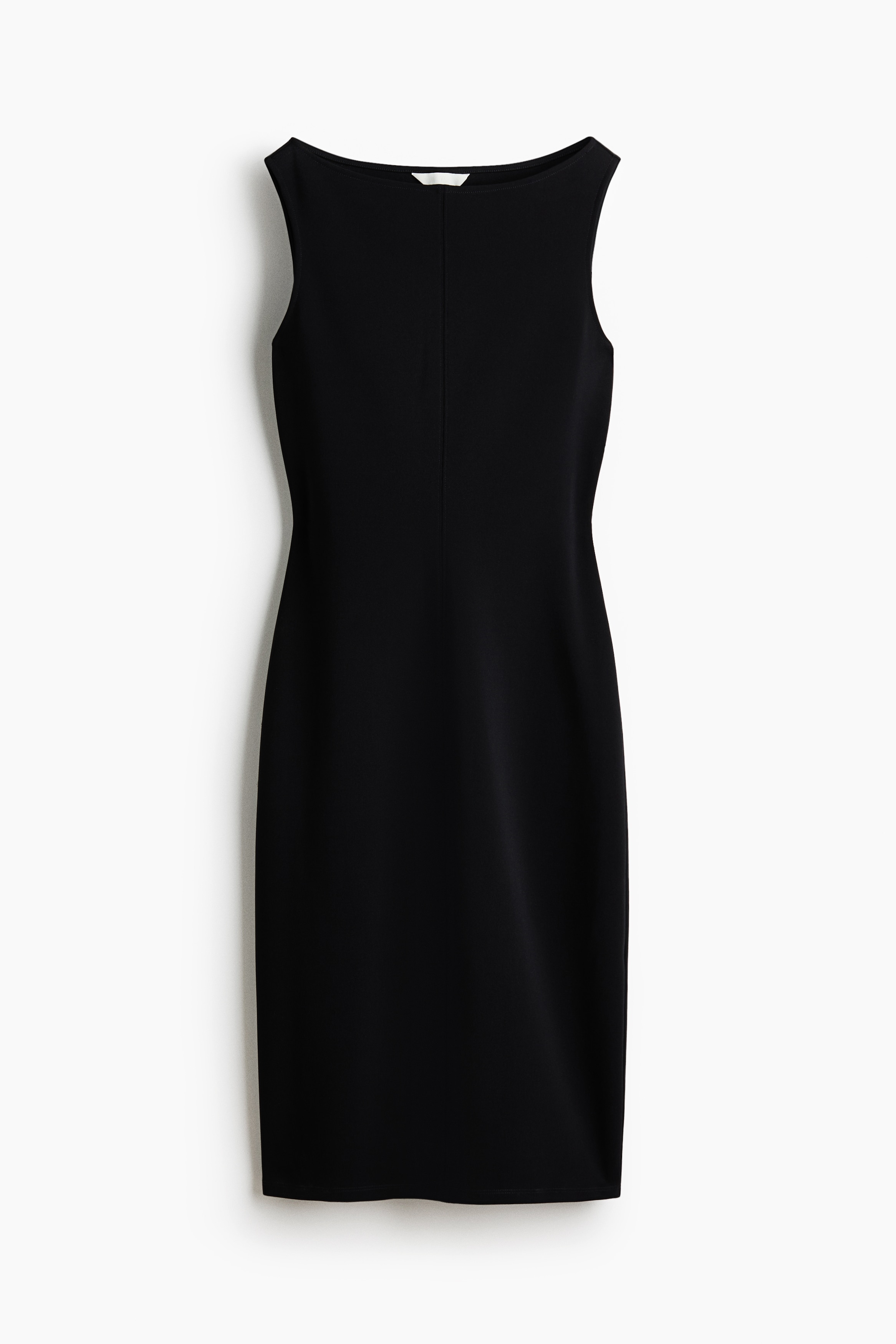 Boat-Neck Jersey Dress - Black