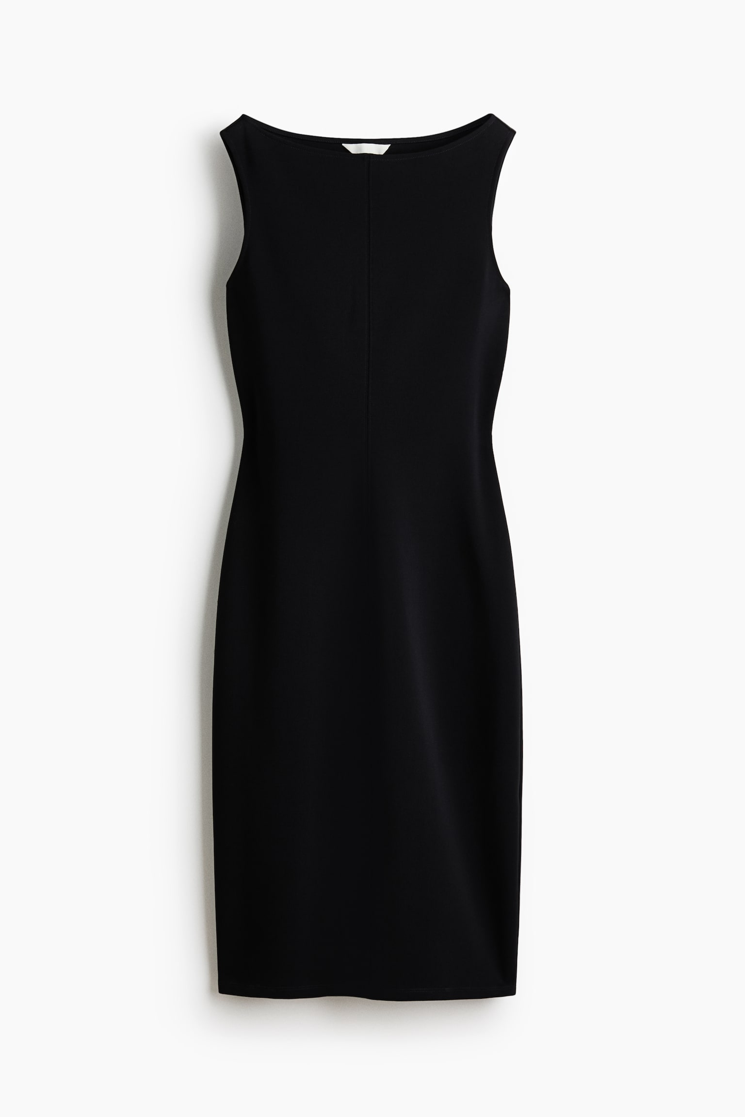 Boat-neck jersey dress - Black - 1