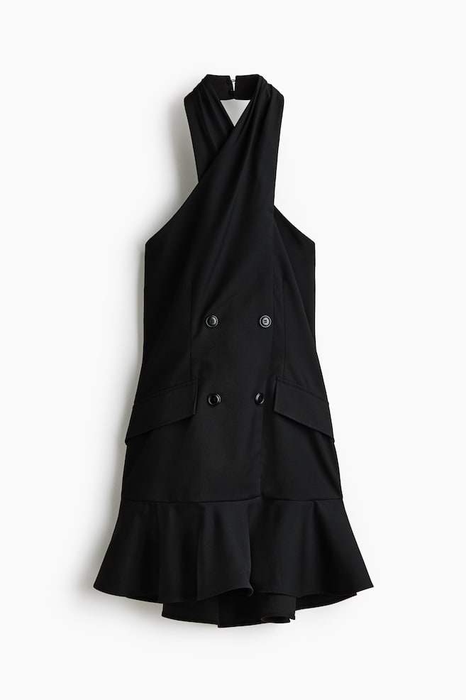 Robe blazer dos nu - Noir - 1