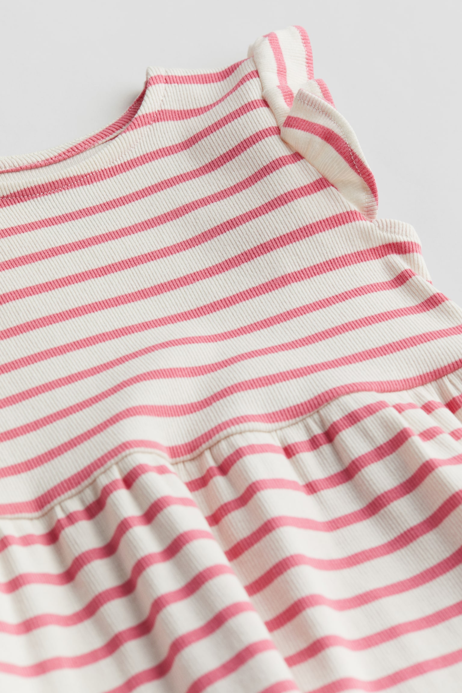 Ribbed jersey dress - White/Pink striped/Dusty pink/Light blue/Striped/Light purple/Light green/Black/White striped - 2