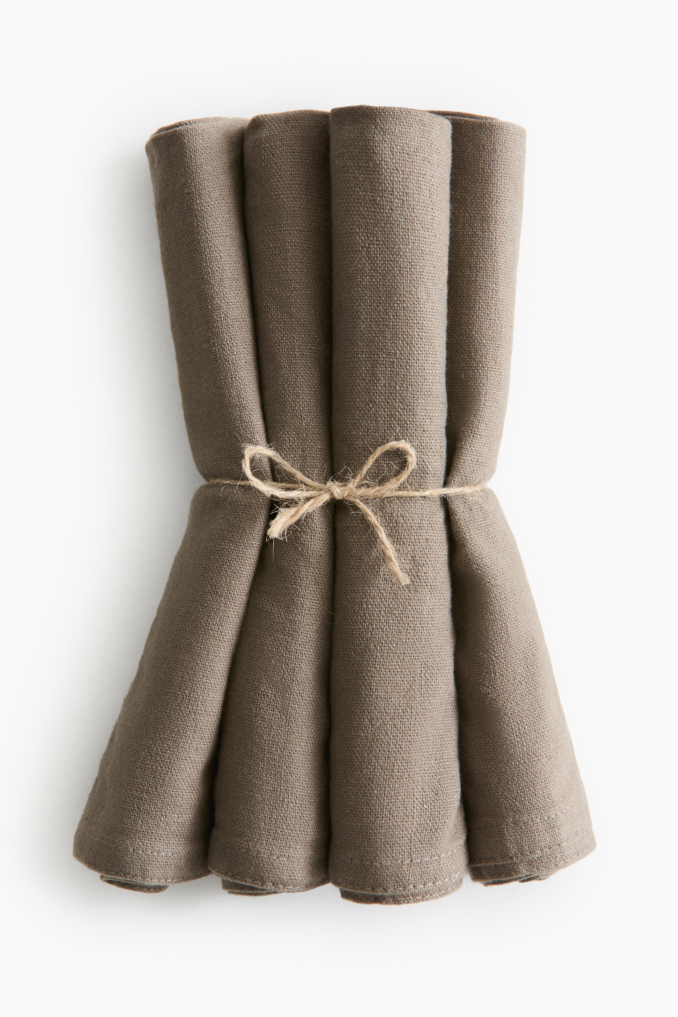 Σετ με 4 πετσέτες φαγητού από σύμμεικτο λινό - Καπουτσίνο/Ανοιχτό πράσινο/Χακί/Κίτρινο/Λευκό/Μπεζ