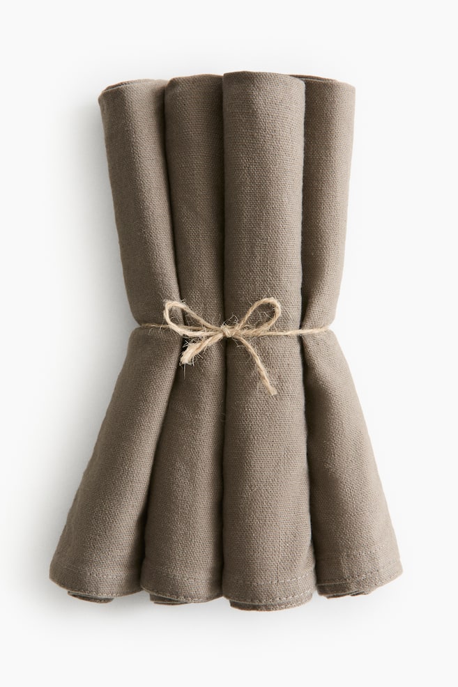 4-pack linen-blend napkins - Mole/Beige/White - 1