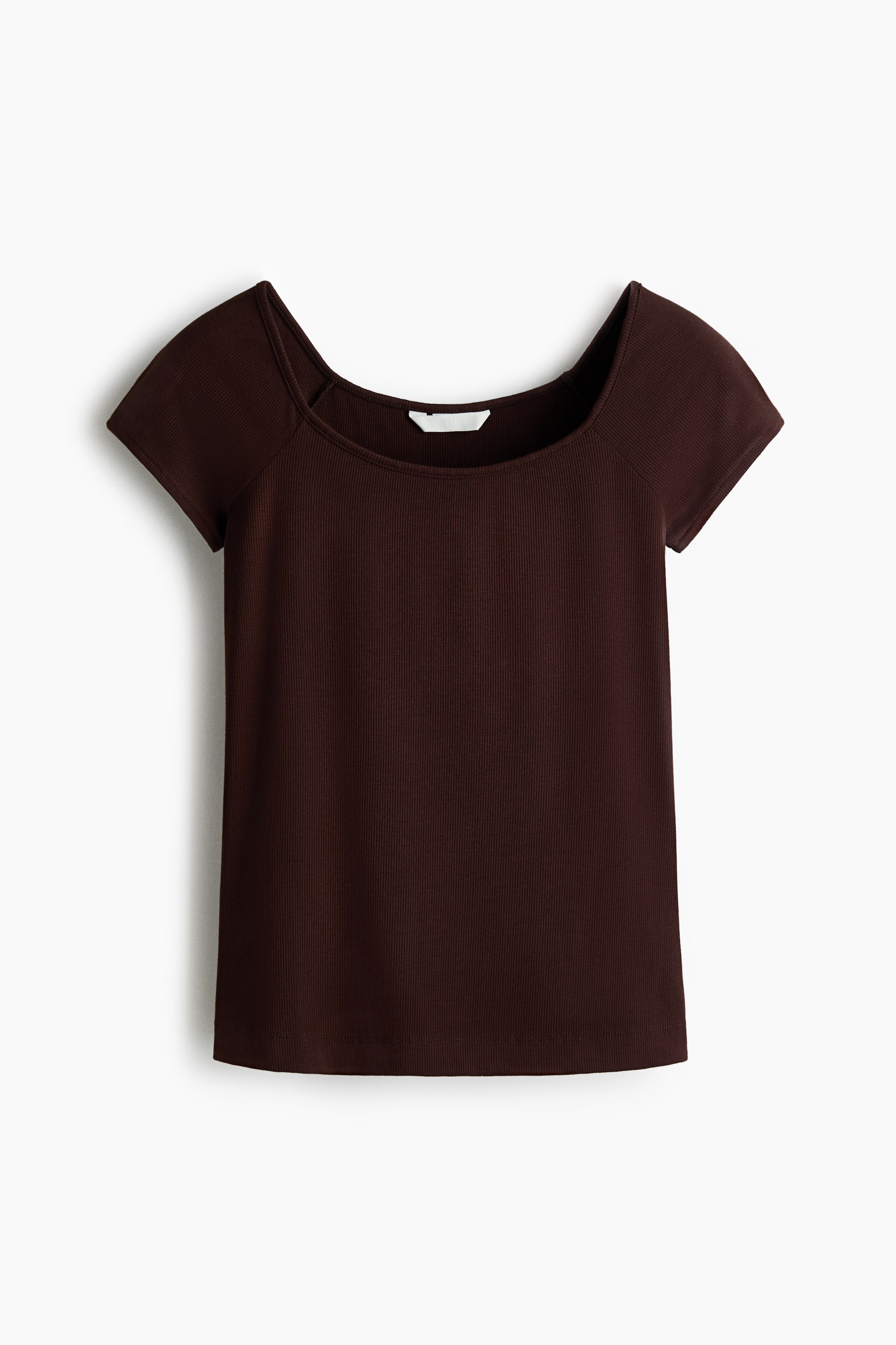 View larger image: Ribbed Top - Dark brown - Ladies | H&M US 3
