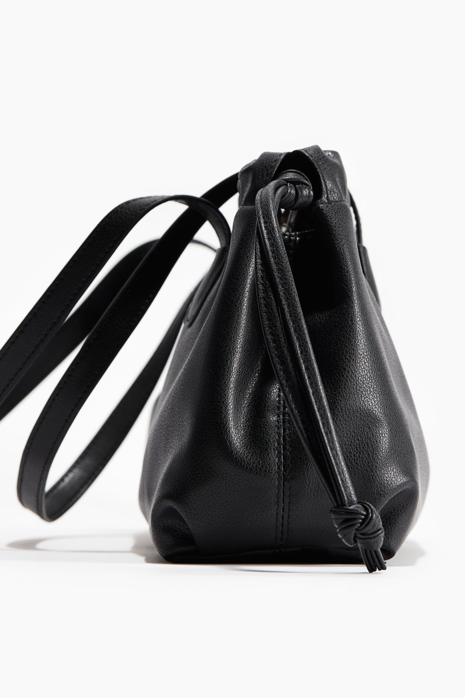 Drawstring-detail shoulder bag - Black/Dark brown/Distressed - 3