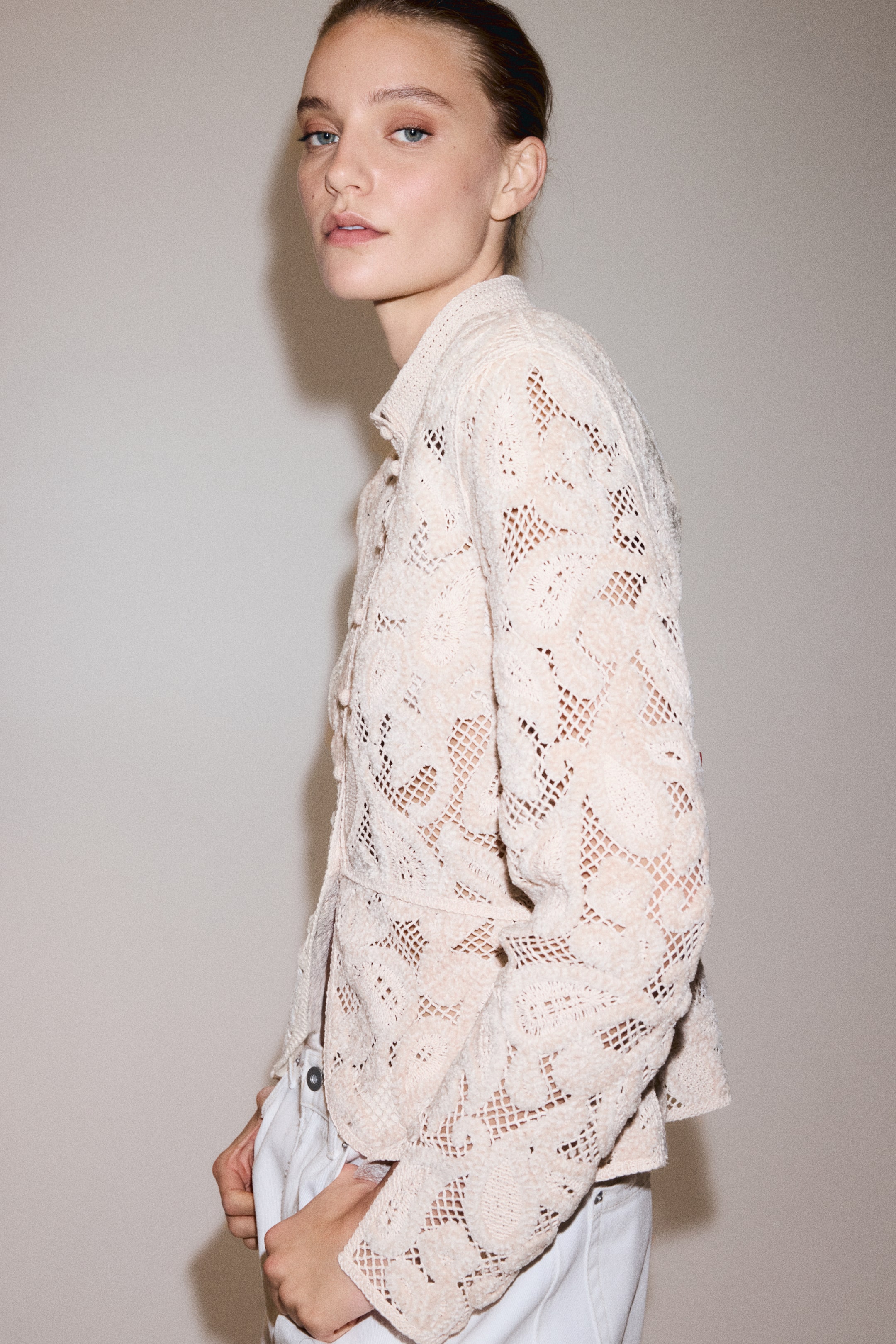 Appliquéd Mesh Jacket