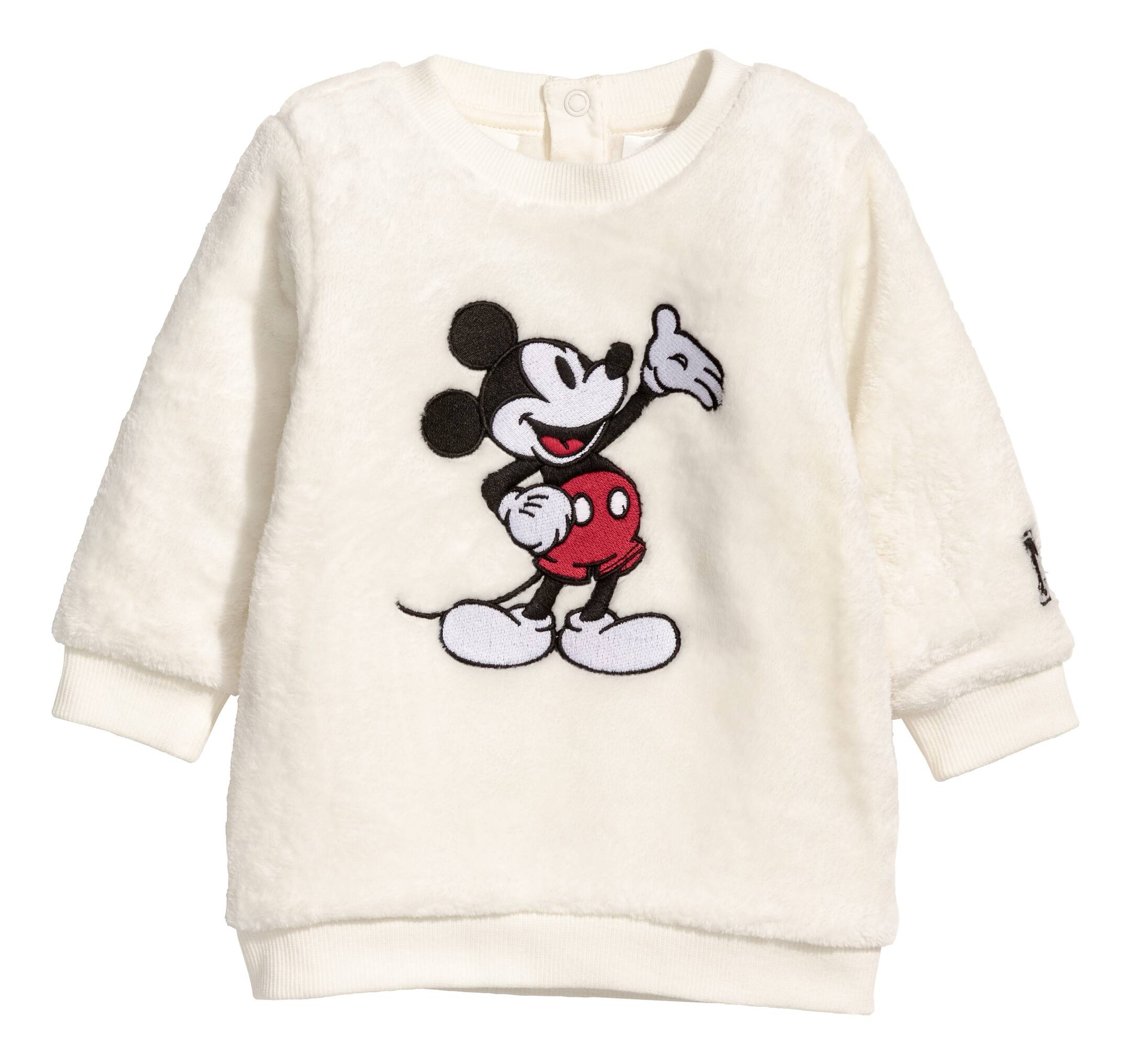 View larger image: Faux Shearling Sweatshirt - Natural white/Mickey Mouse - Kids | H&M CA 1