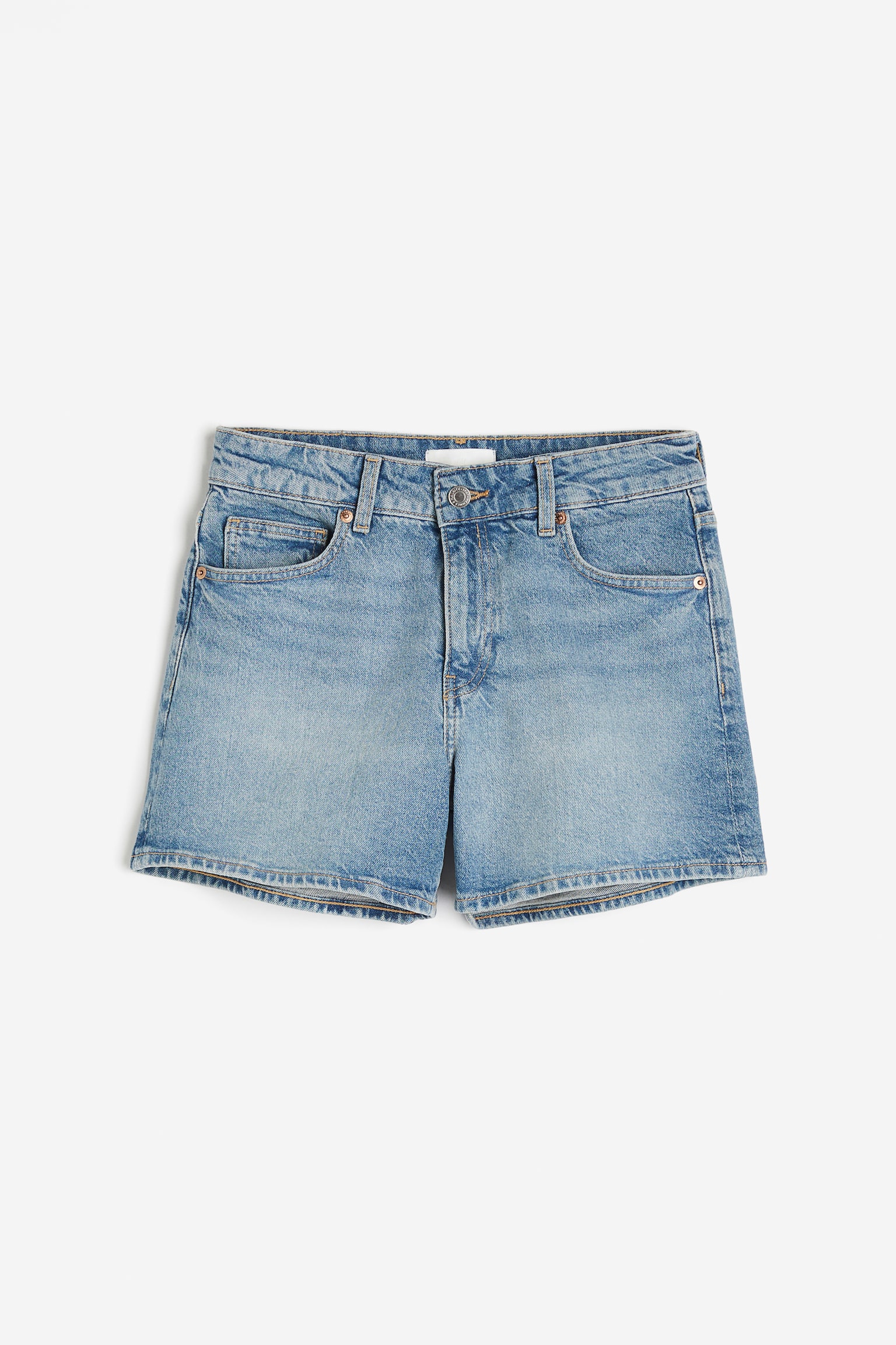 Regular Denim Shorts - Light denim blue/Black/Washed out/White/Denim blue - 2