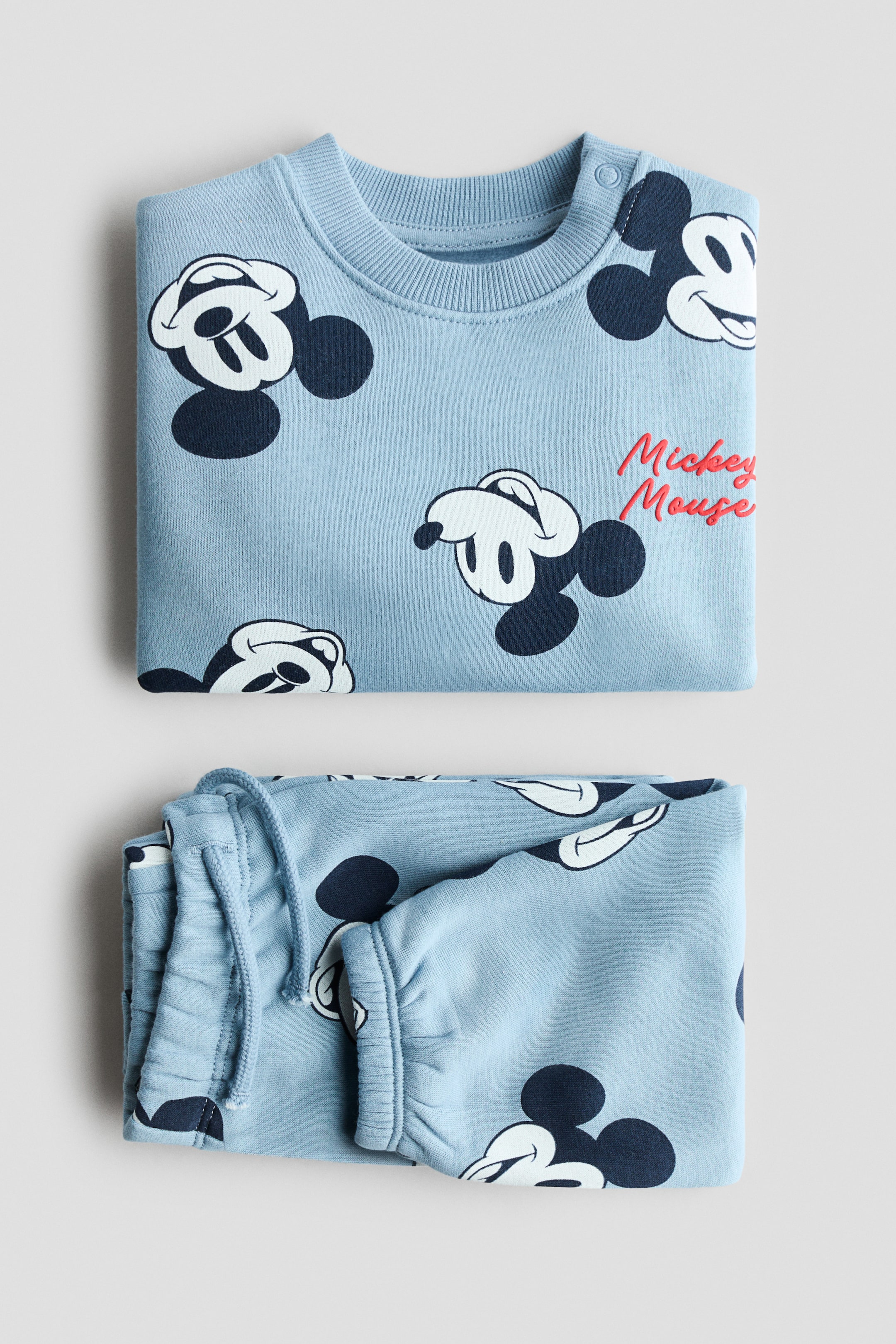 View larger image: 2-piece printed sweatshirt set - Dusty blue/Mickey Mouse - Kids | H&M IN 4