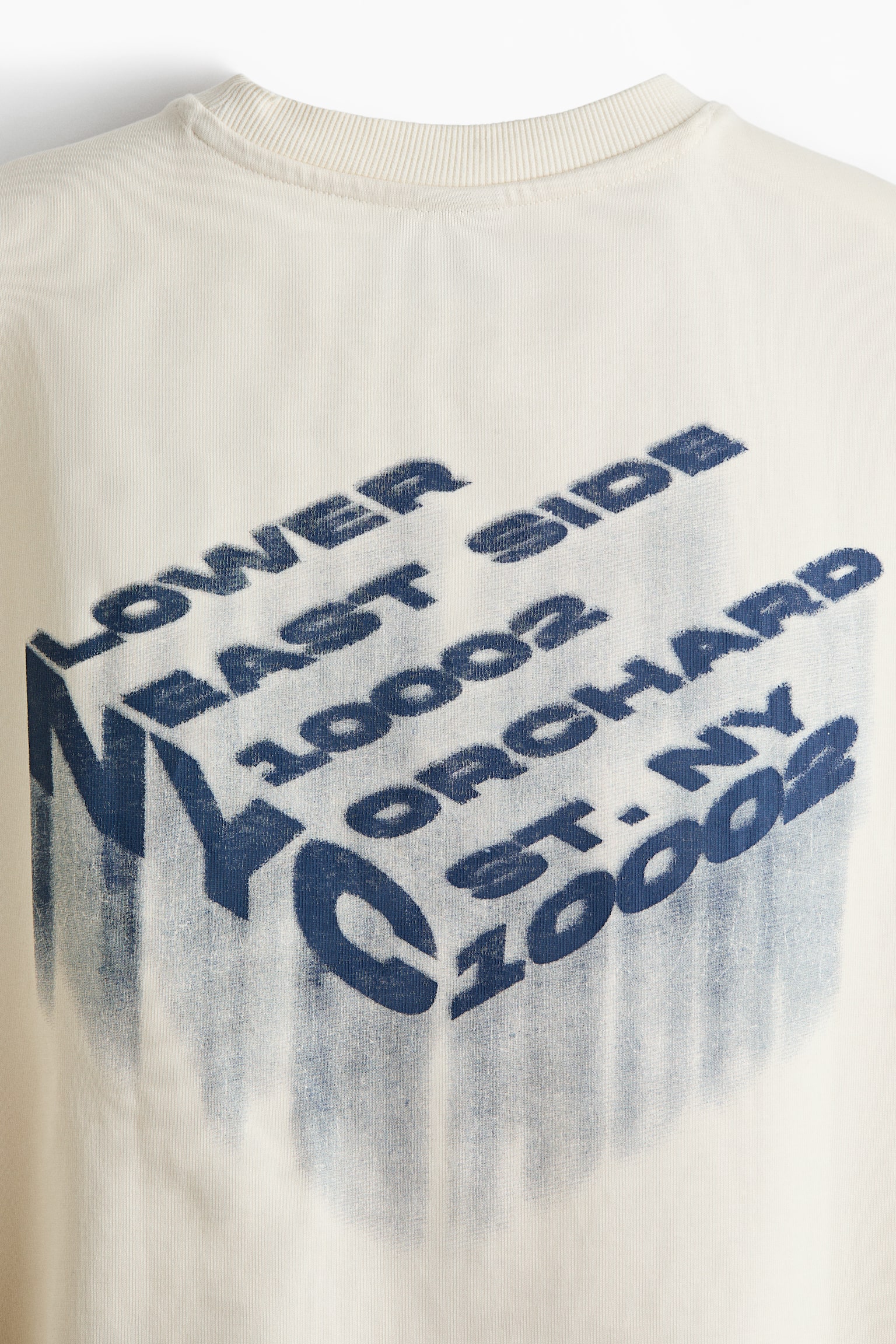 Oversized Fit Printed jersey top - Cream/NYC/Dark grey/Ludlow St. - 4