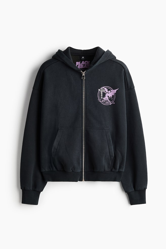 Oversized Fit Printed zip-through hoodie - Anthracite grey/Black Sabbath - 1